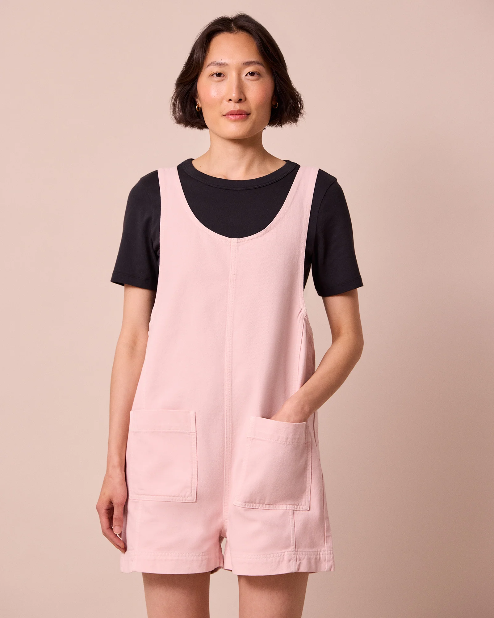Anica Petal Pink Denim Playsuit - Image 3