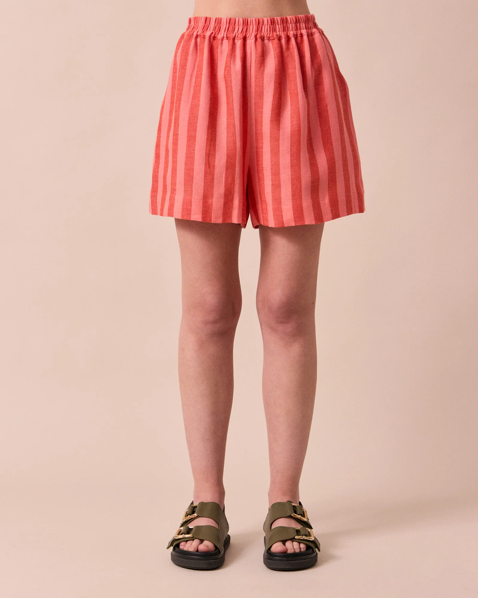 Arielle Sorbet Stripe Linen Shorts - Image 4