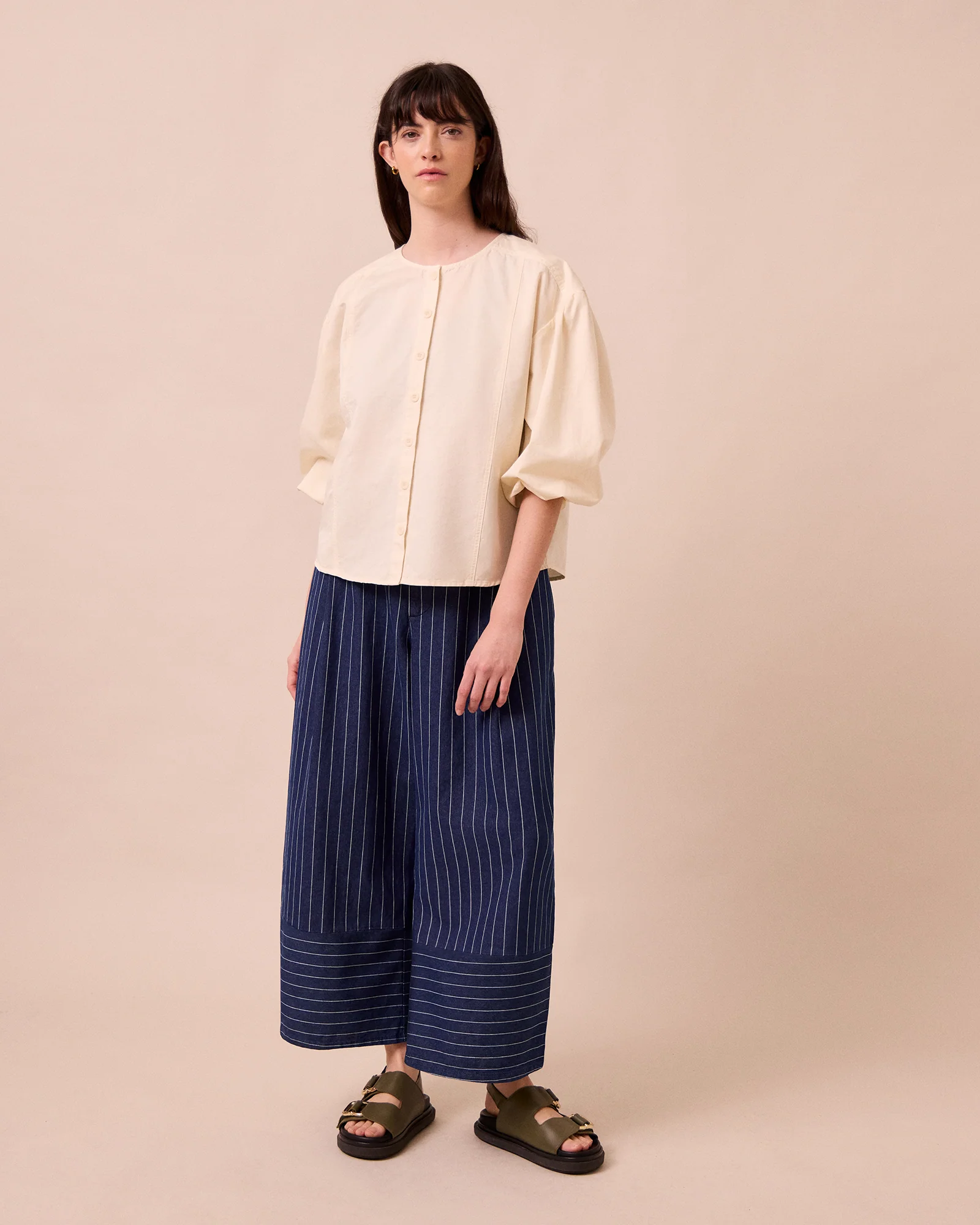 Blair Mid Blue Pinstripe Denim Jeans