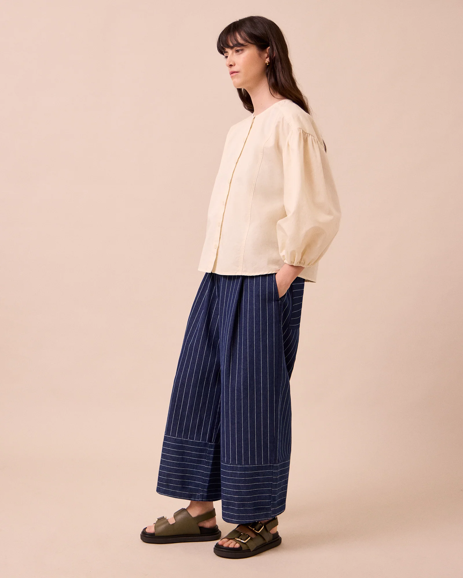 Blair Mid Blue Pinstripe Denim Jeans - Image 2