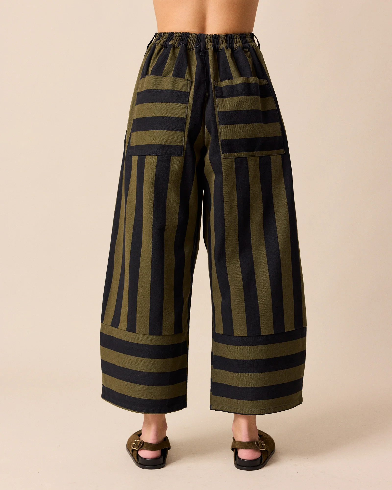 Blair Olive & Black Stripe Denim Jeans - Image 4