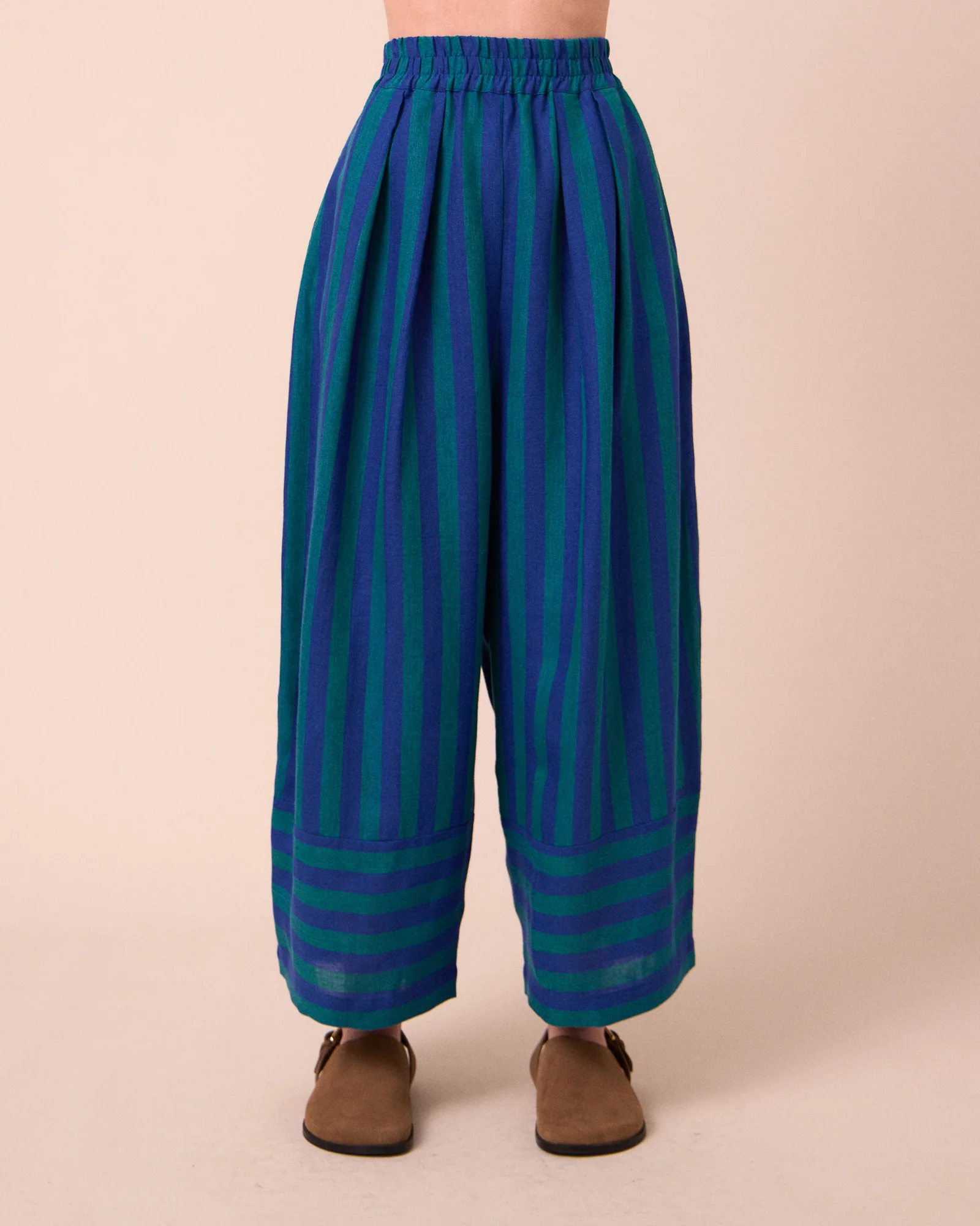 Bobbi Blue House Stripe Linen Trousers - Image 3