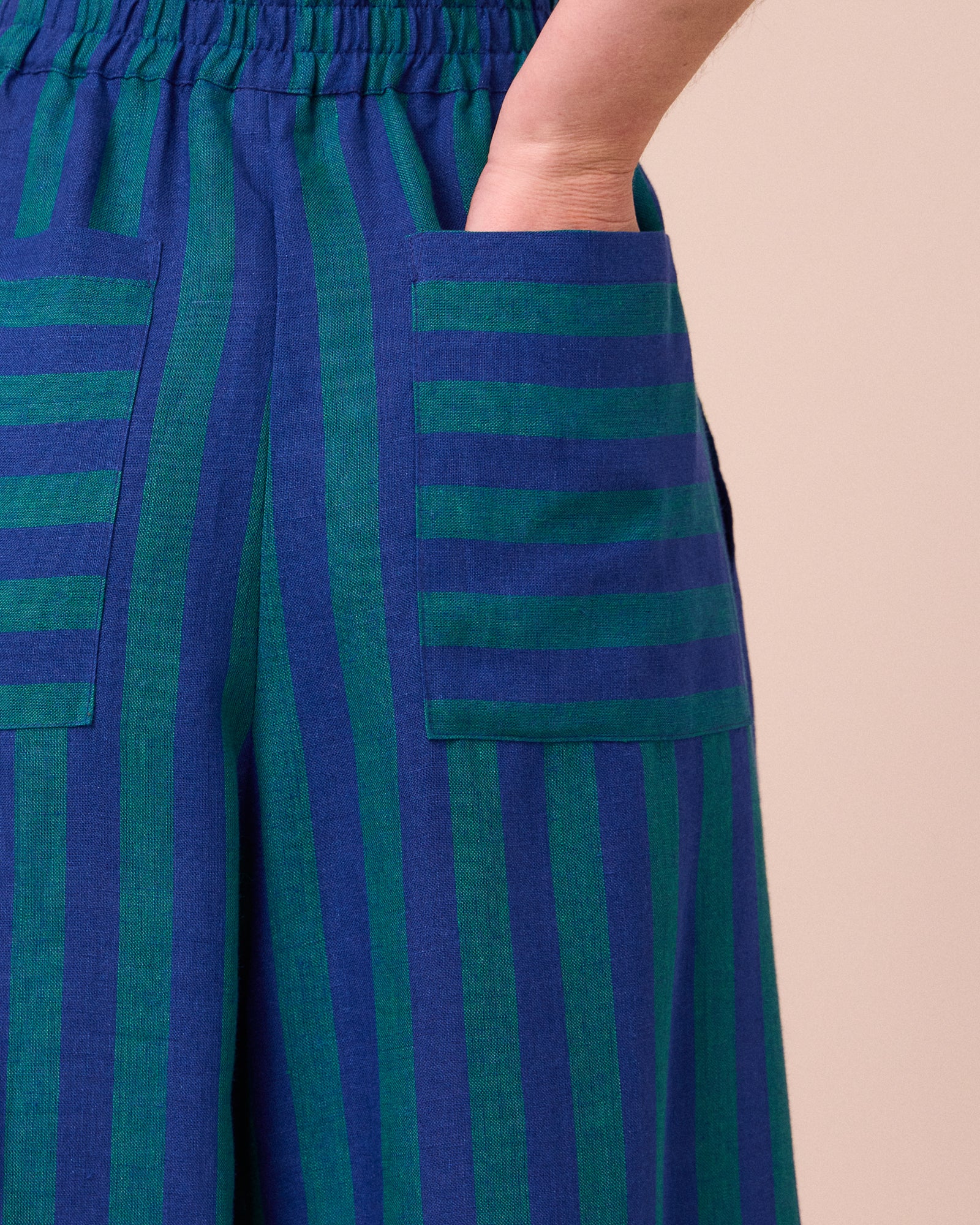 Bobbi Blue House Stripe Linen Trousers - Image 5
