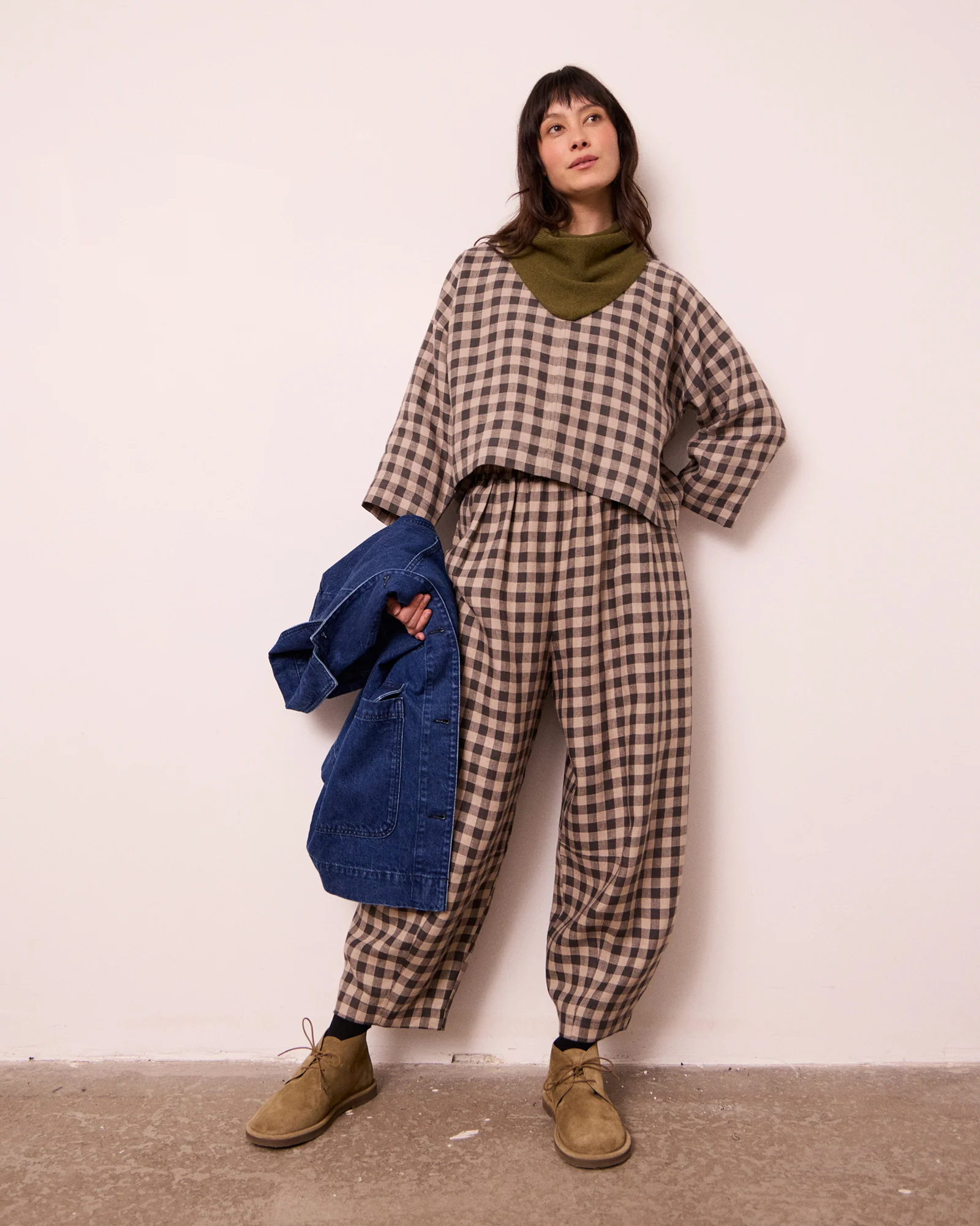 Daisy Stone Gingham Linen Trousers - Image 2