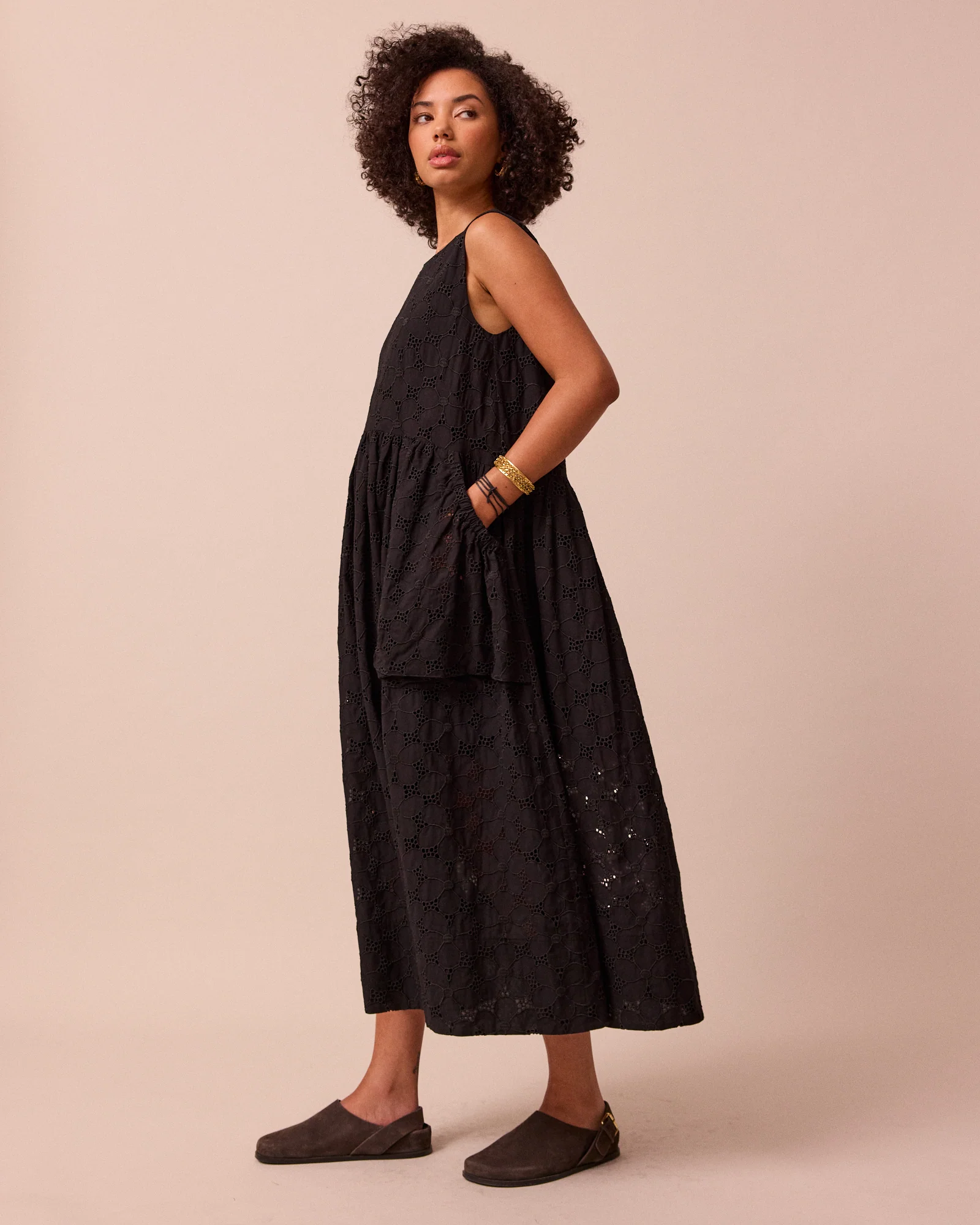 Darcy Black Broderie Dress - Image 3