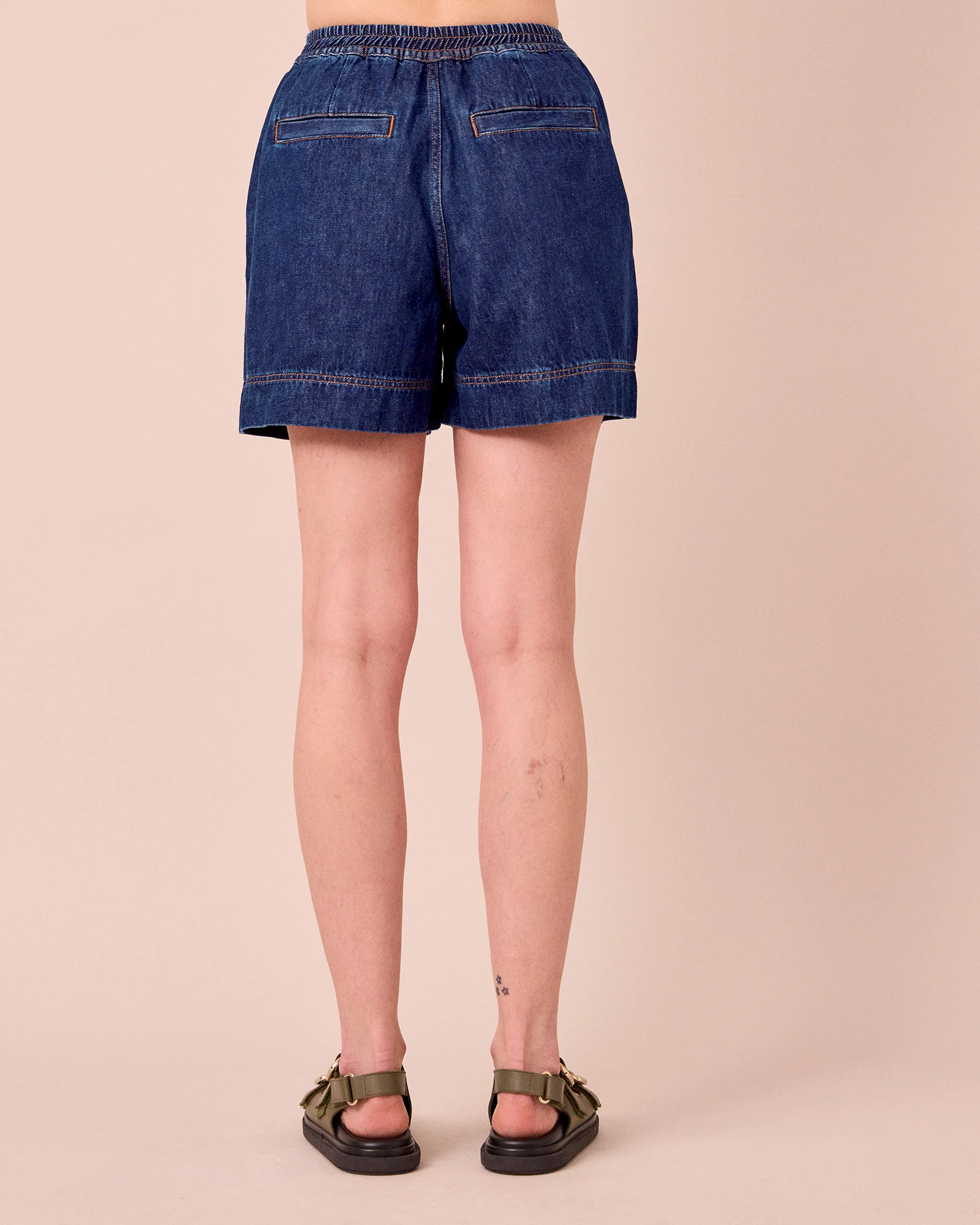 Ember Mid Blue Denim Shorts - Image 4