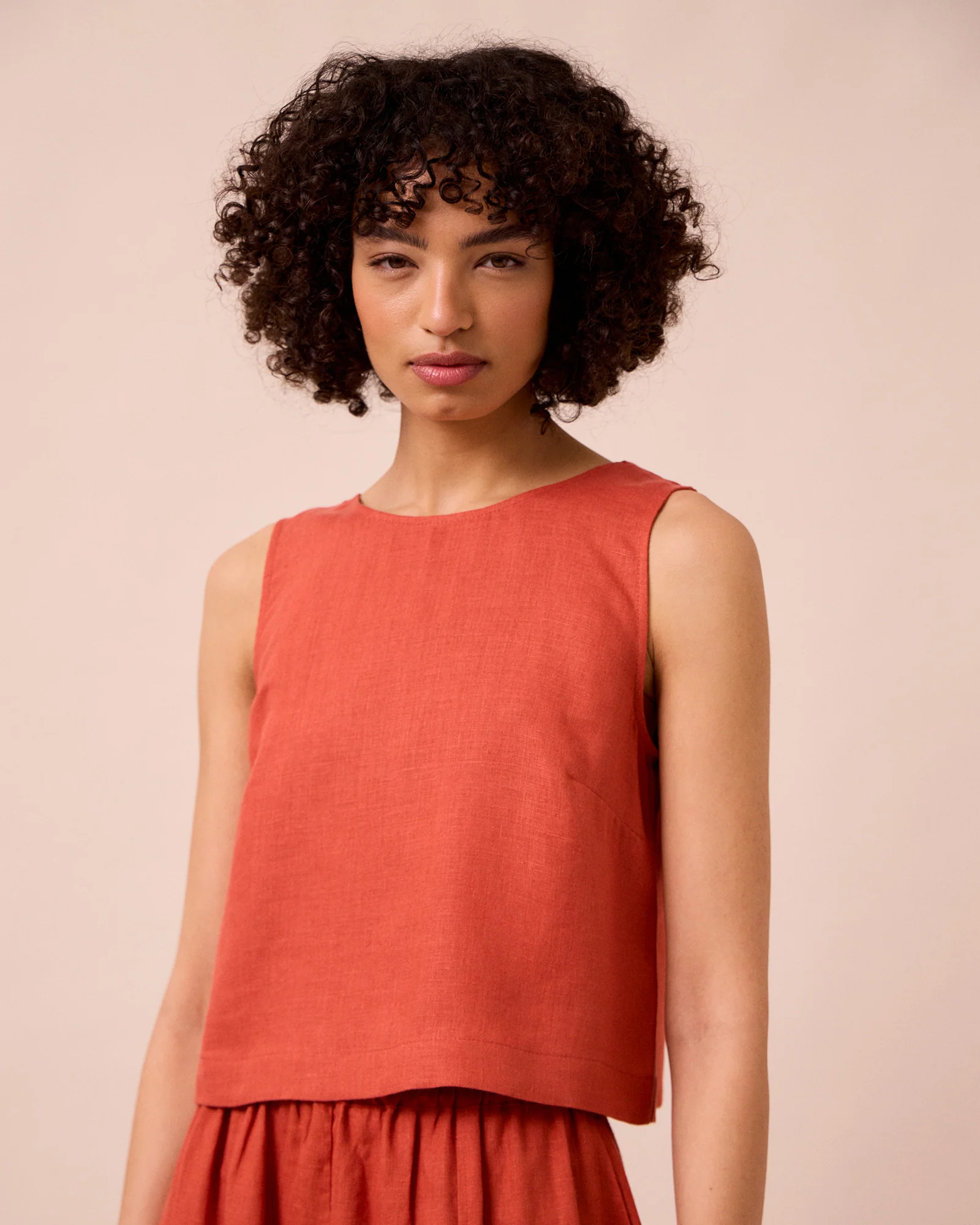 Esme Burnt Orange Linen Top
