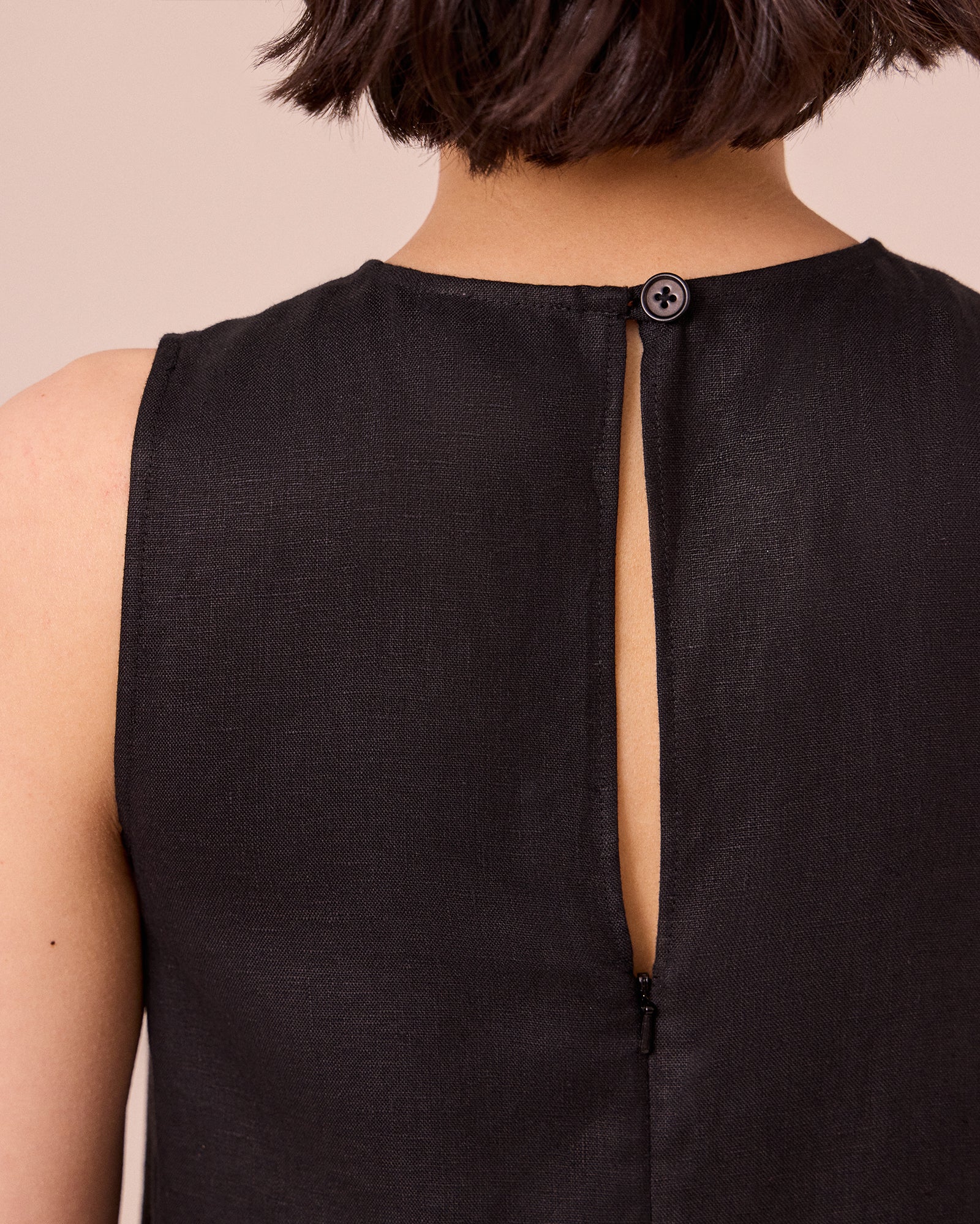 Etta Black Linen Dress - Image 5
