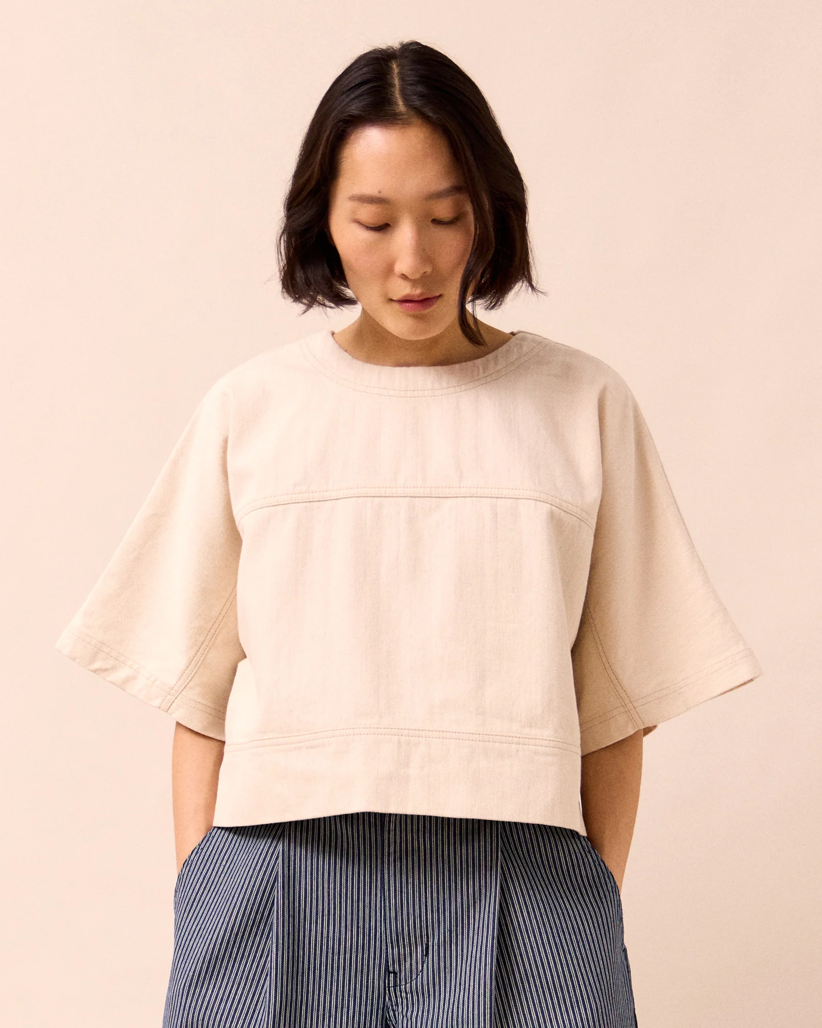 Eva Ecru Denim T-Shirt - Image 2