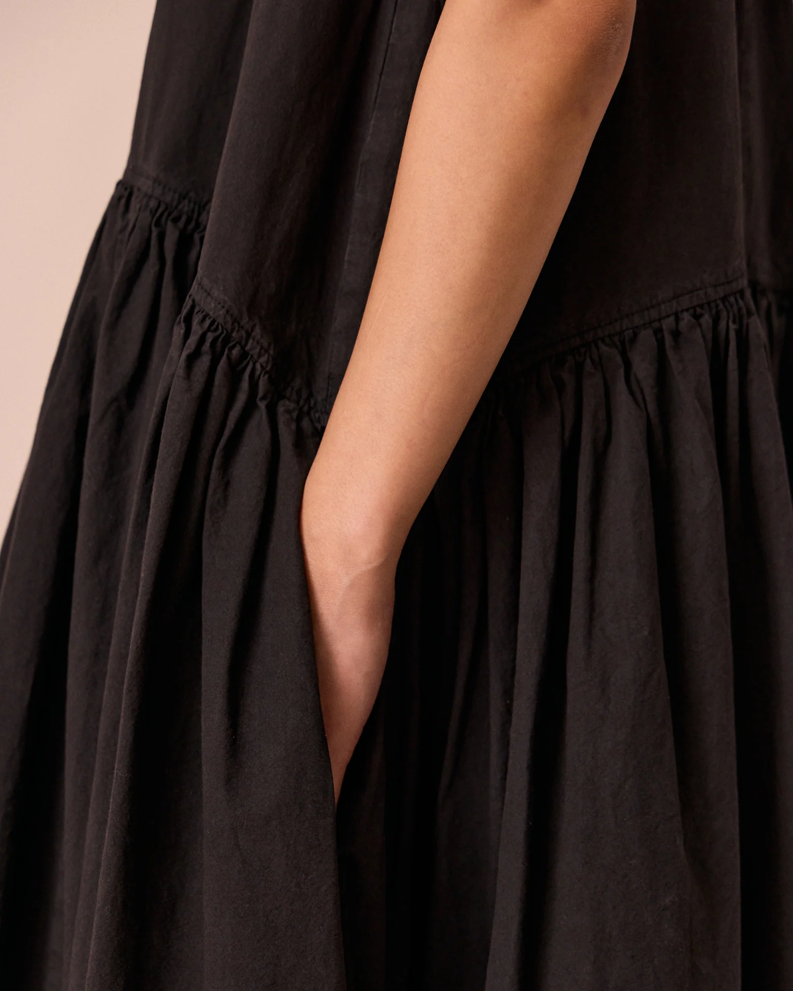 Gina Washed Black Cotton Dress - Image 5