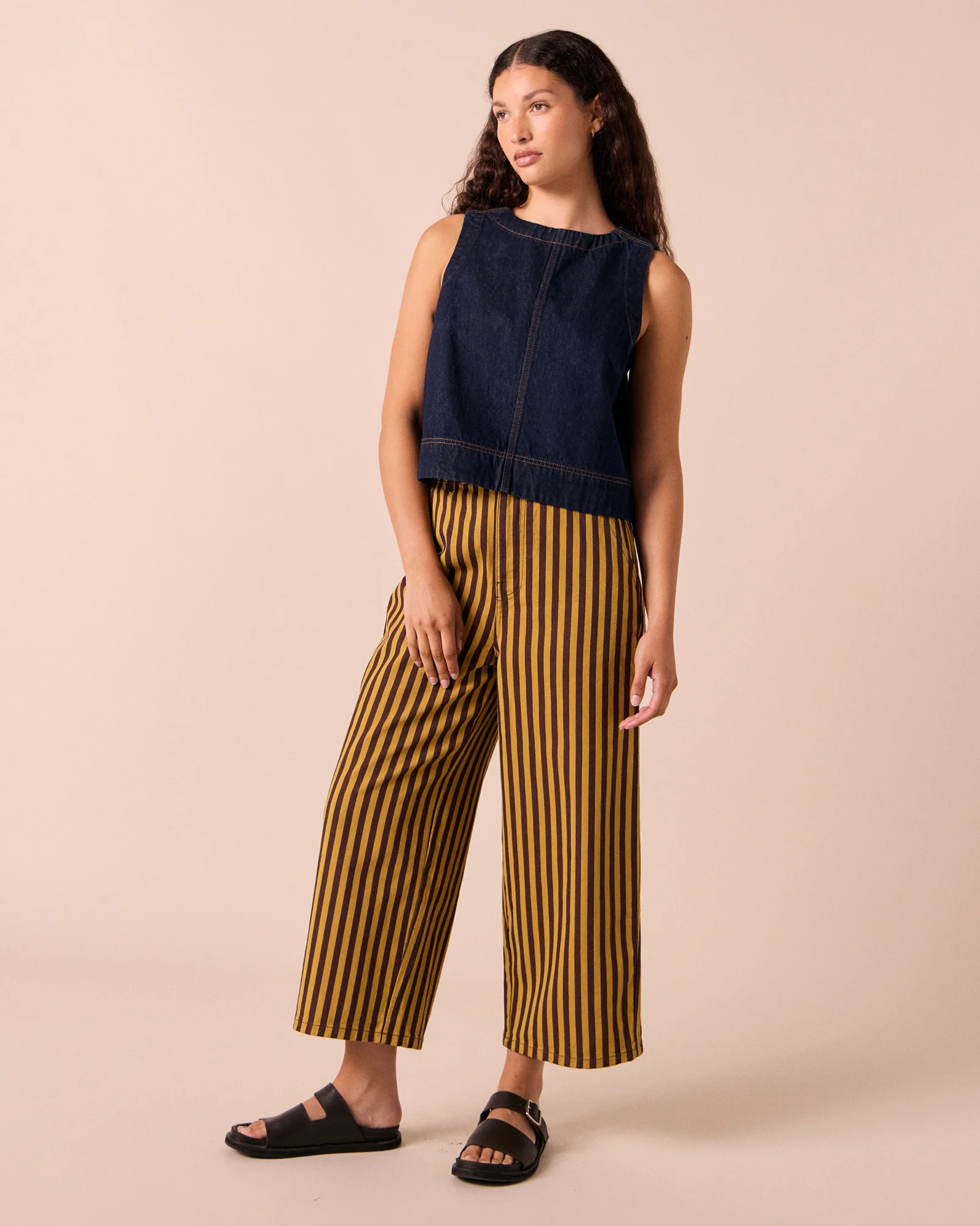 Hailey Indigo Rinse Wash Denim Top - Image 2