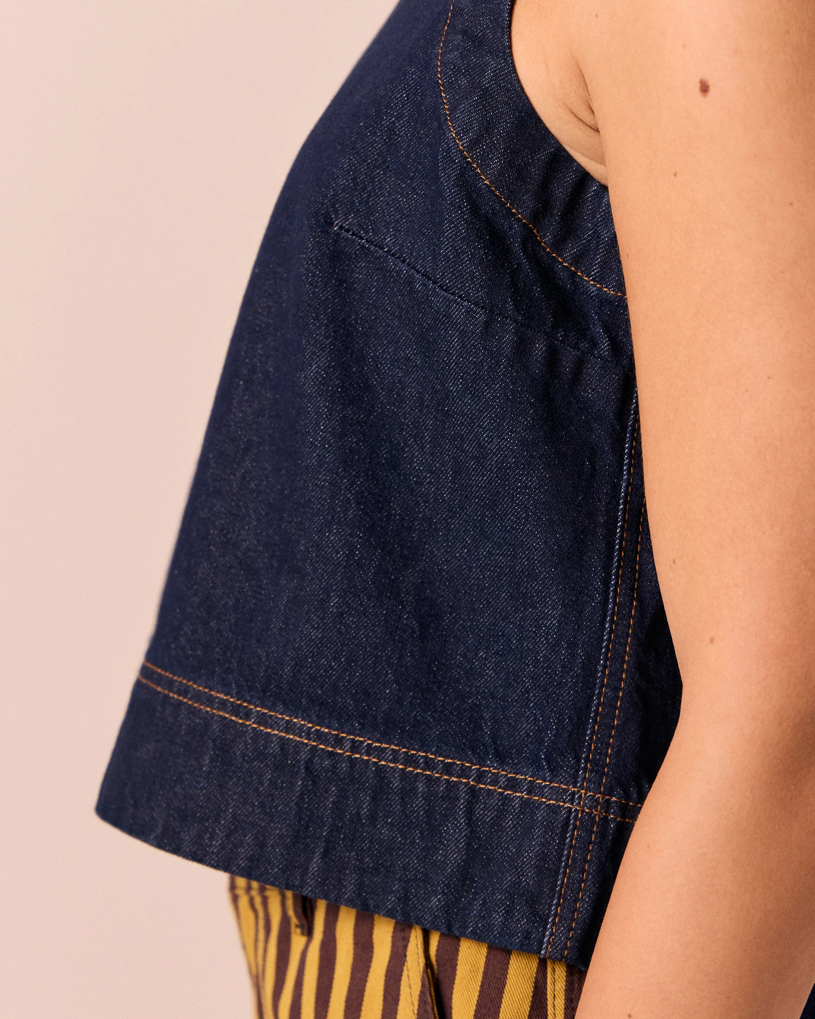 Hailey Indigo Rinse Wash Denim Top - Image 5