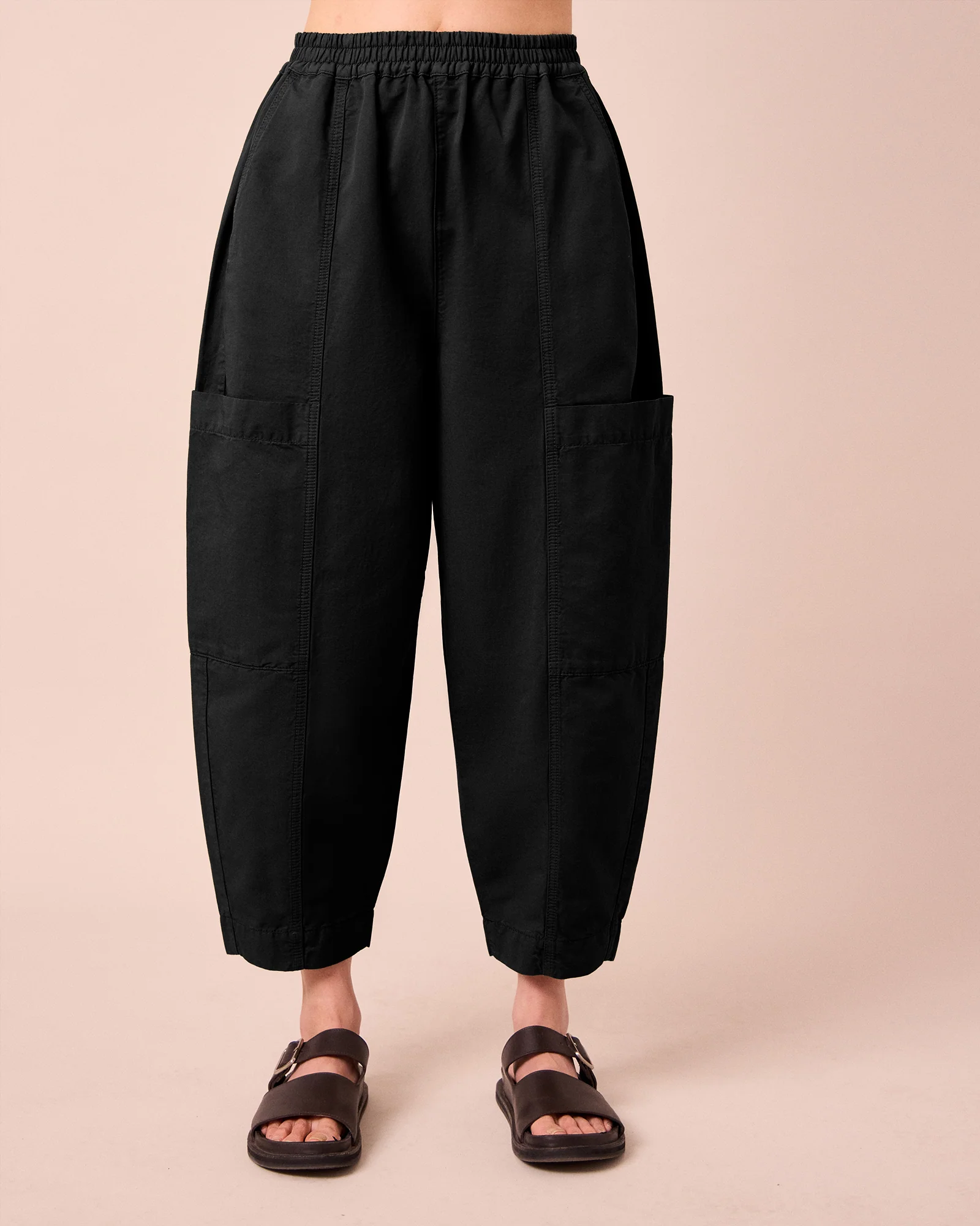 Hilda Black Cotton Linen Slub Trousers - Image 3