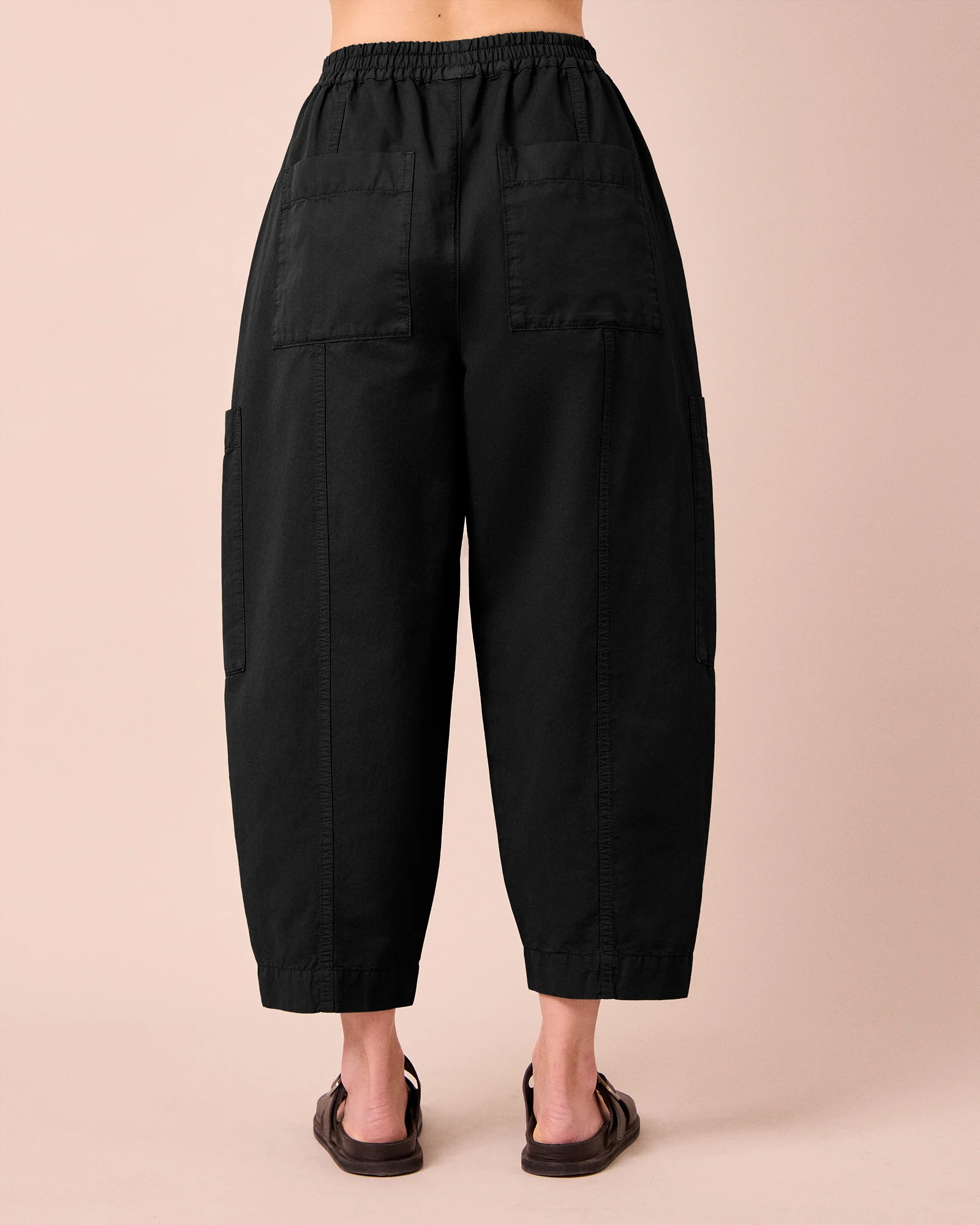 Hilda Black Cotton Linen Slub Trousers - Image 4
