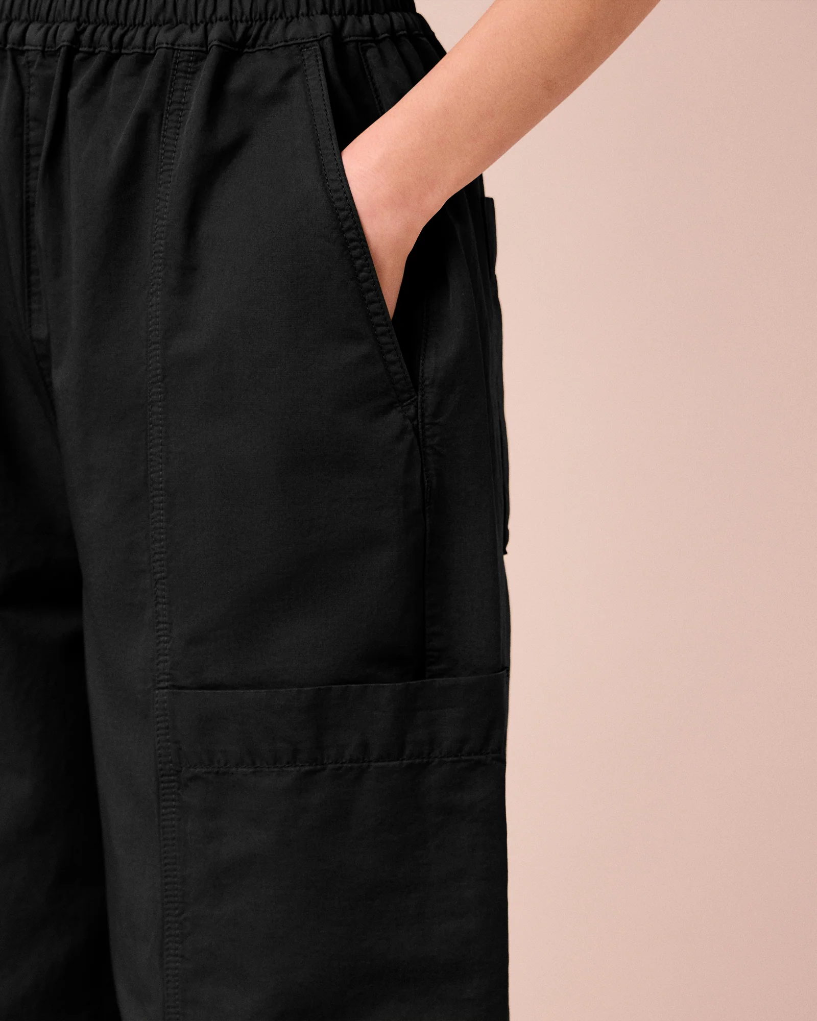 Hilda Black Cotton Linen Slub Trousers - Image 5