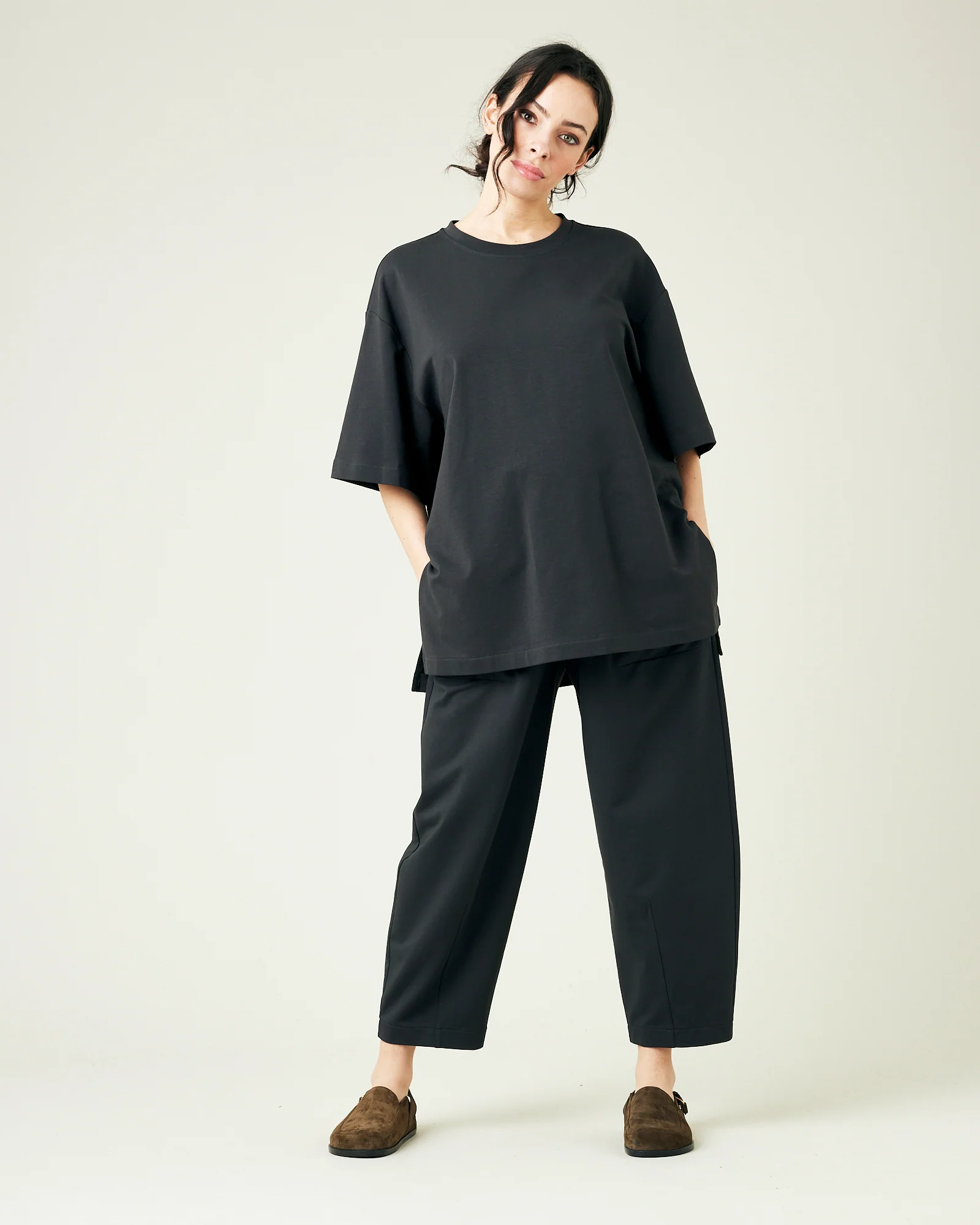 Huxley Slate Cotton Jersey Trousers - Image 13