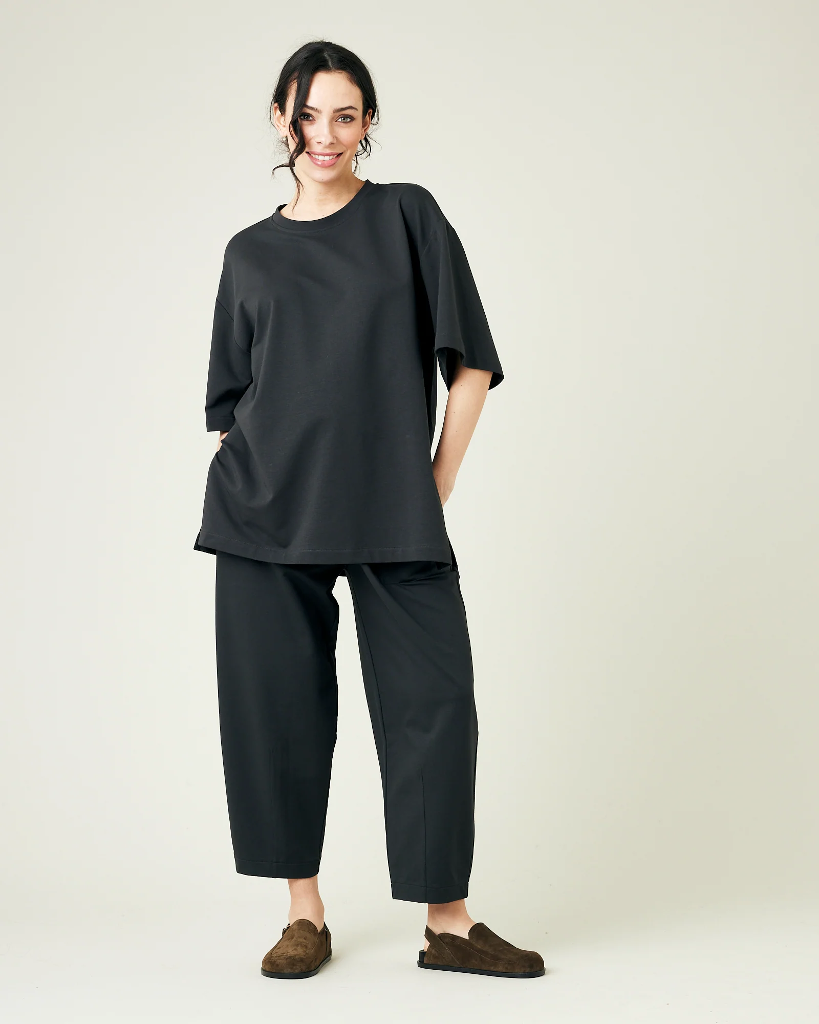 Huxley Slate Cotton Jersey Trousers - Image 14