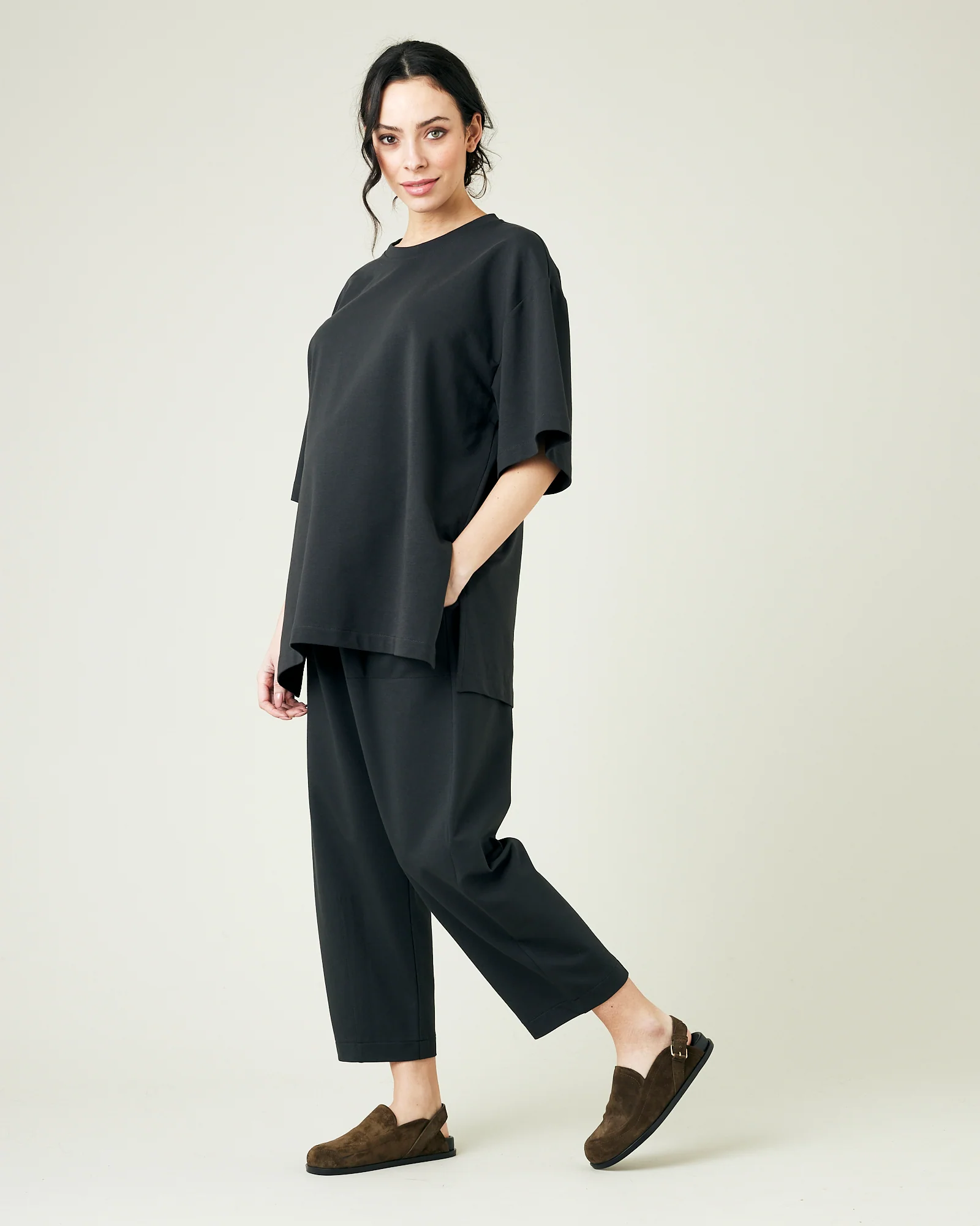 Huxley Slate Cotton Jersey Trousers - Image 15