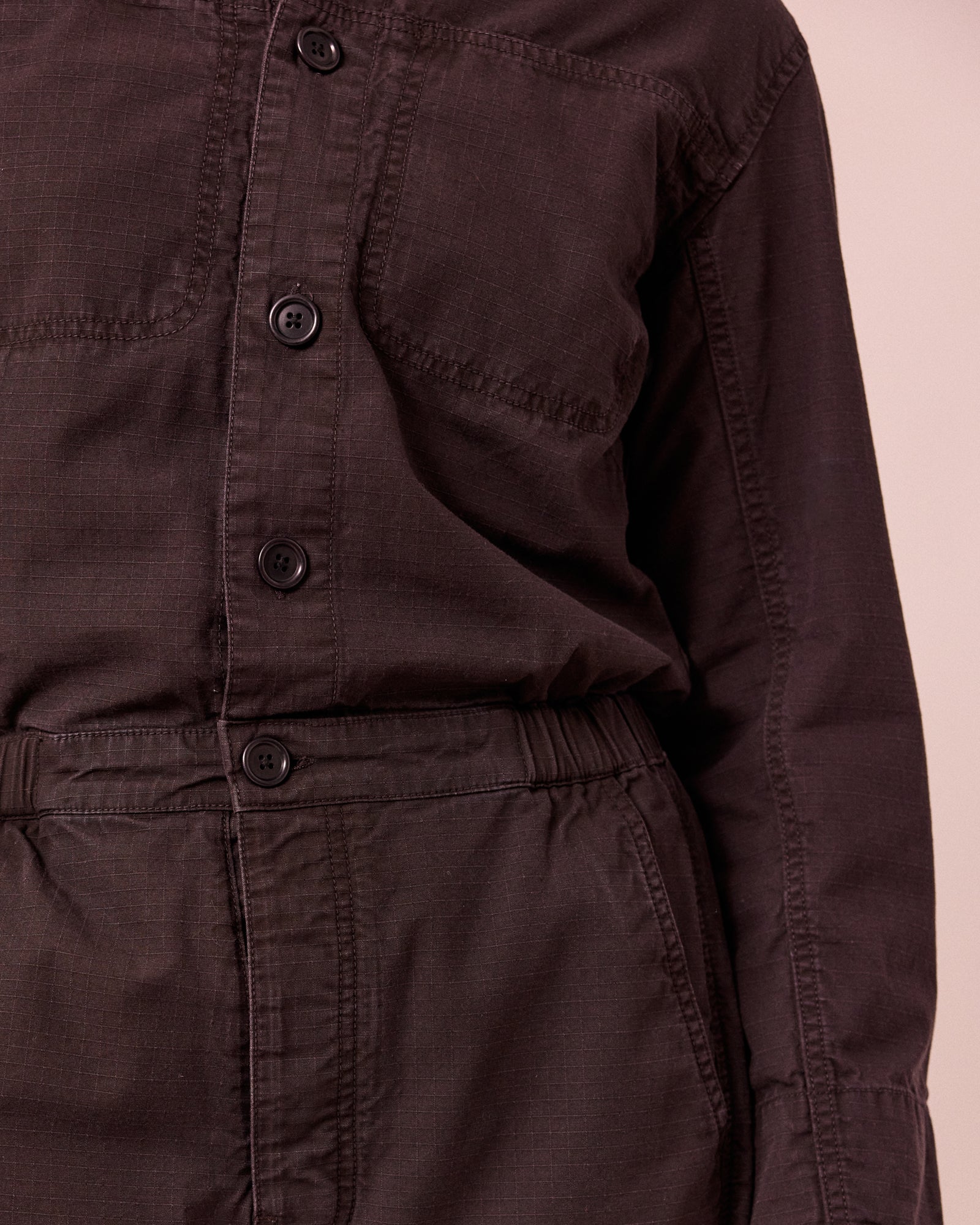 Jill Ganache Textured Cotton Boilersuit - Image 4