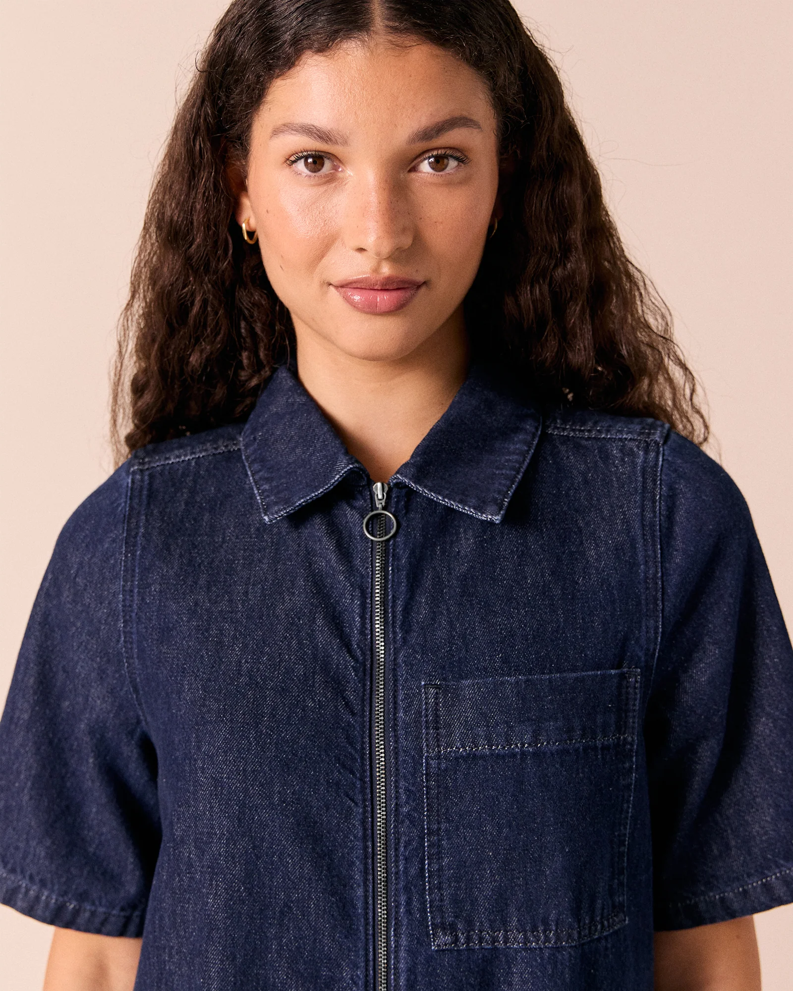 Juno Dark Wash Denim Jumpsuit - Image 4