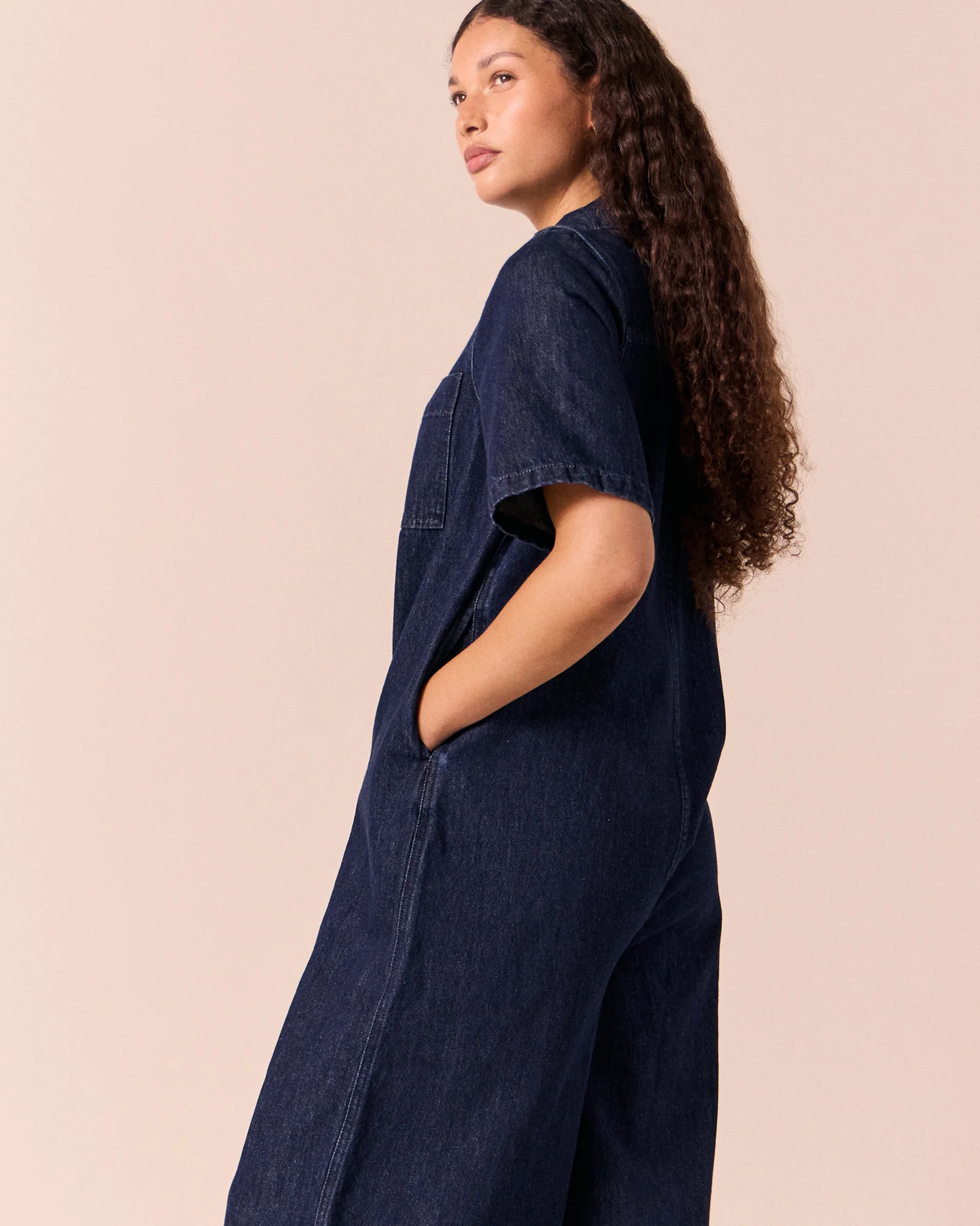 Juno Dark Wash Denim Jumpsuit - Image 5