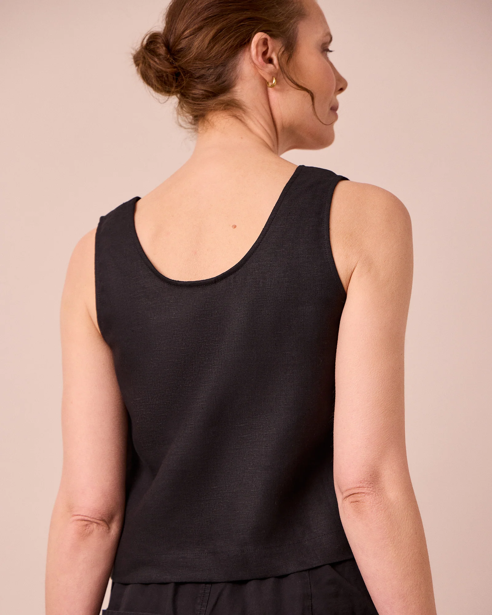 Kim Black Linen Top - Image 4