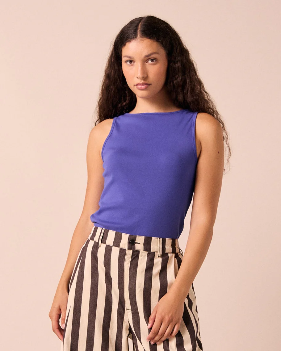 Liana Cobalt Blue Jersey Top - Image 3