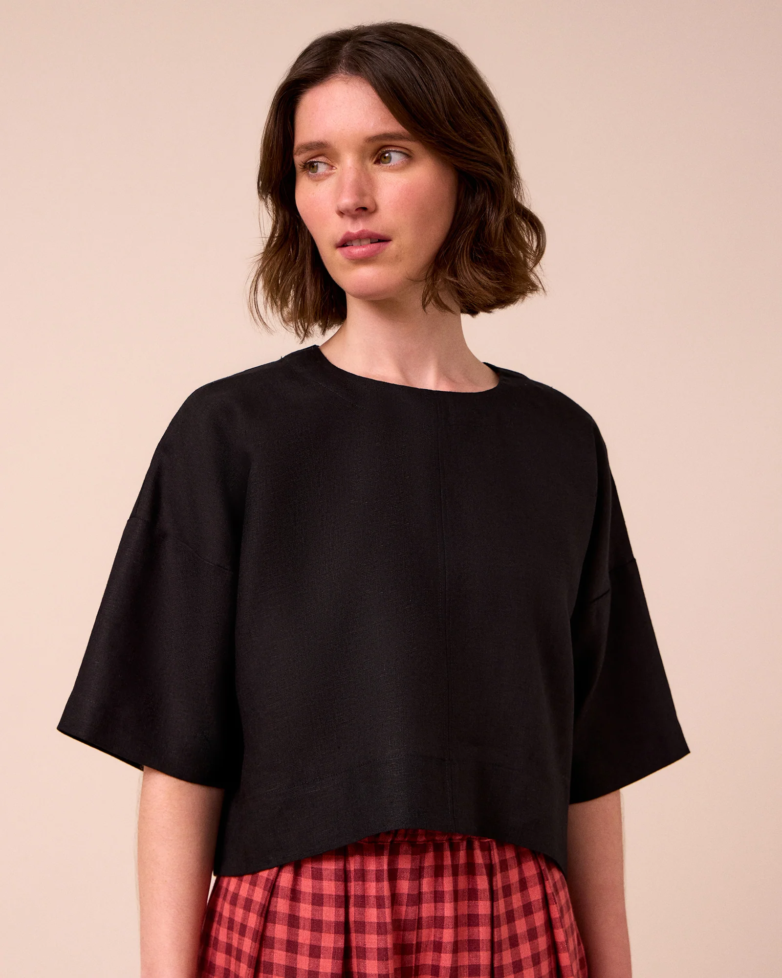 Lisa Black Linen Top