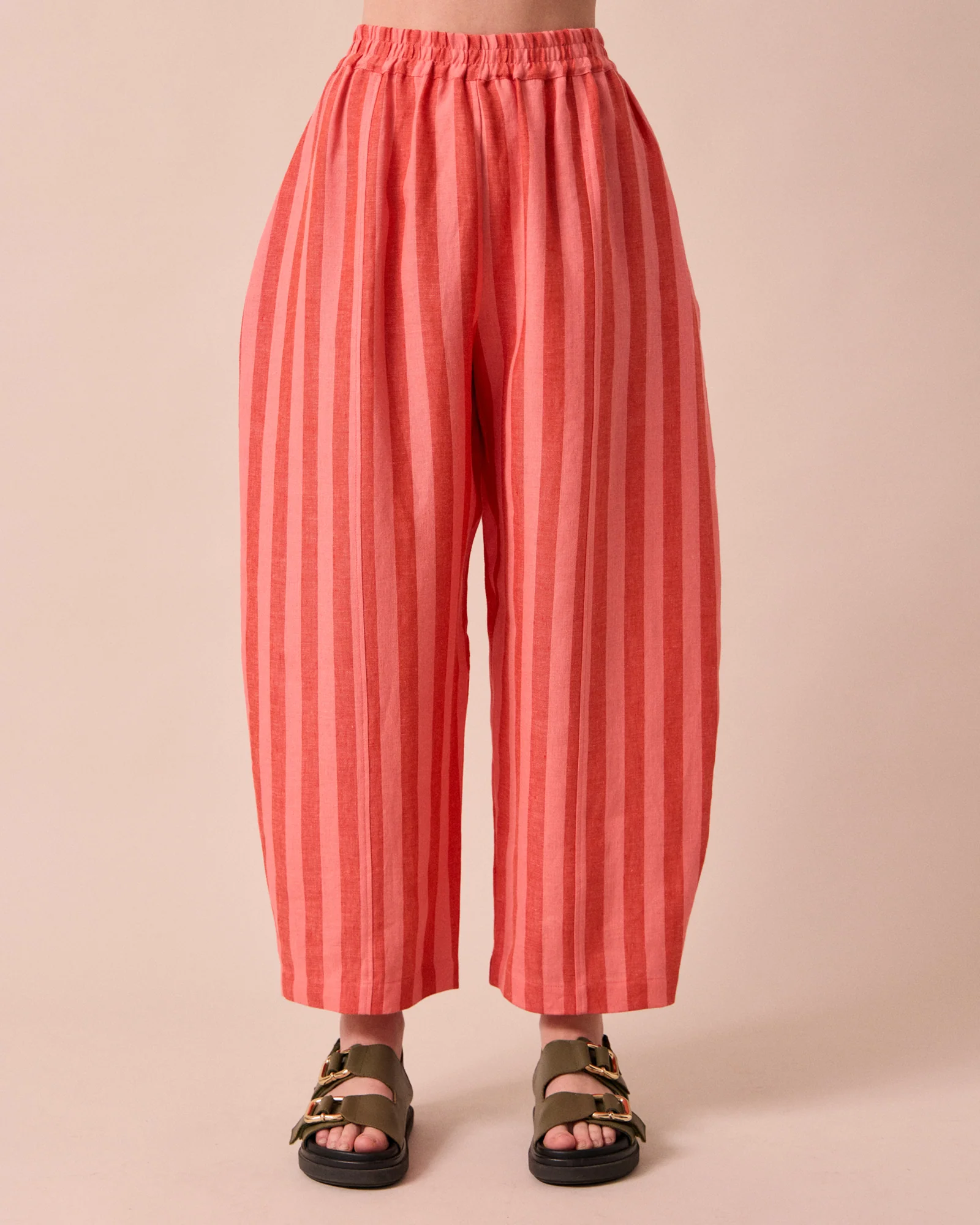 Mabel Sorbet Stripe Linen Trousers - Image 3