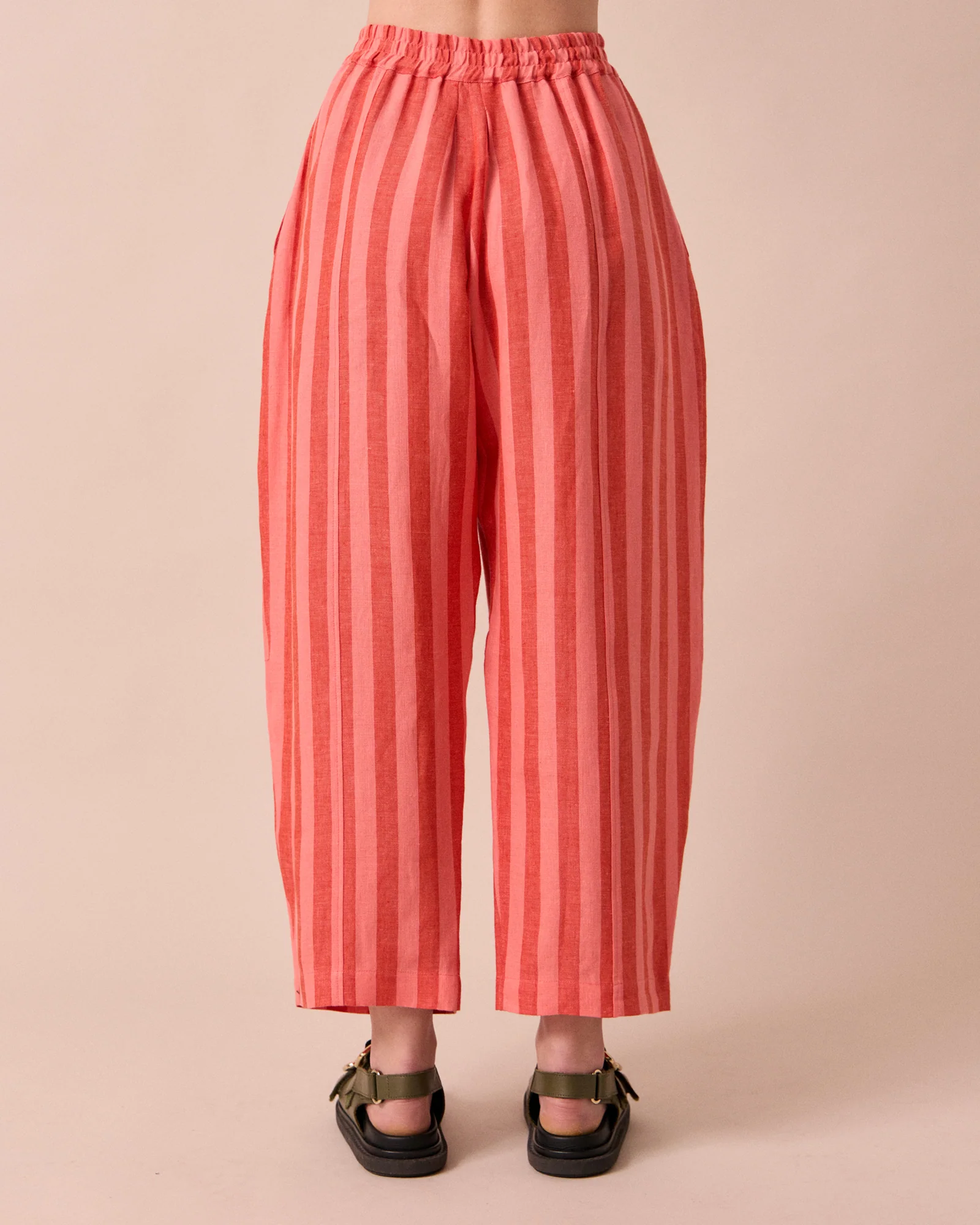 Mabel Sorbet Stripe Linen Trousers - Image 4