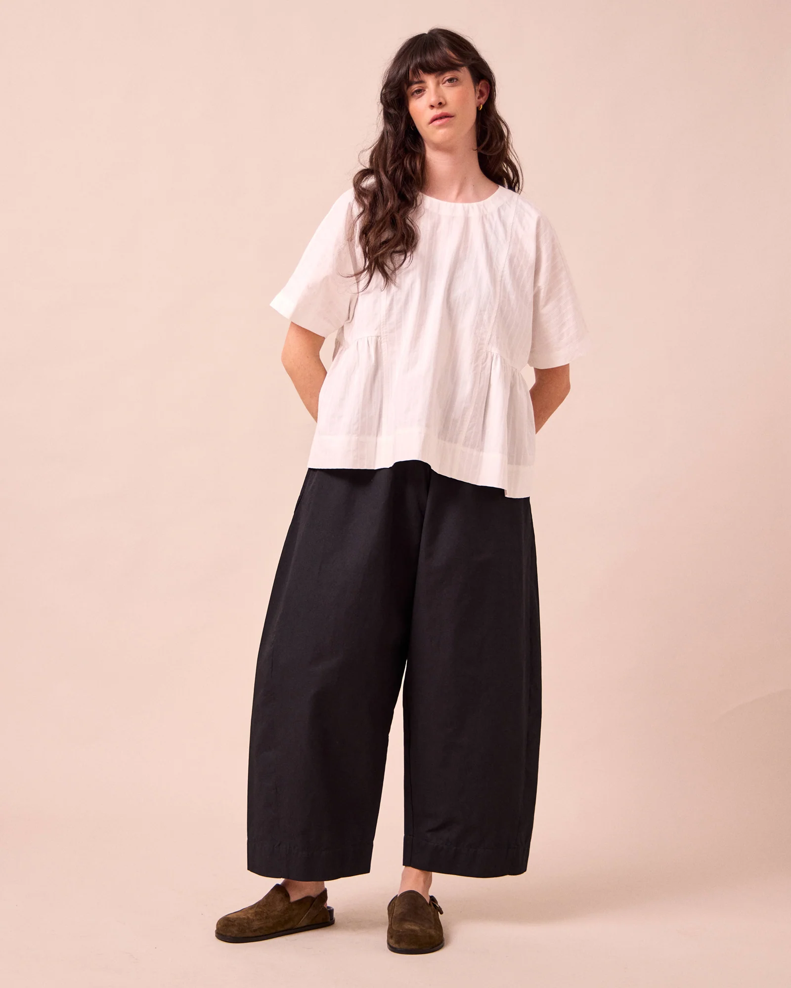 Mathilde Black Cotton Linen Trousers
