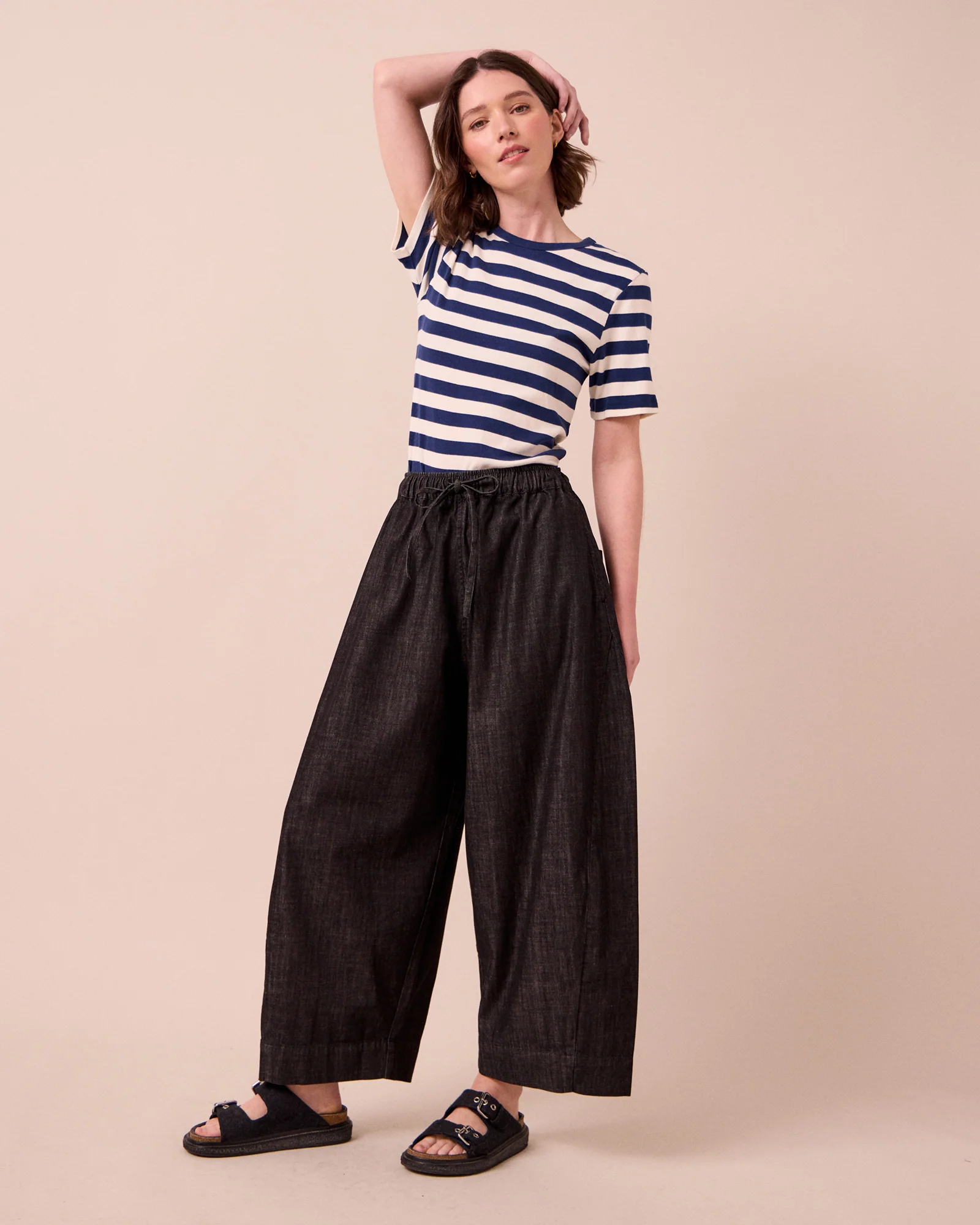 Mathilde Washed Black Denim Trousers