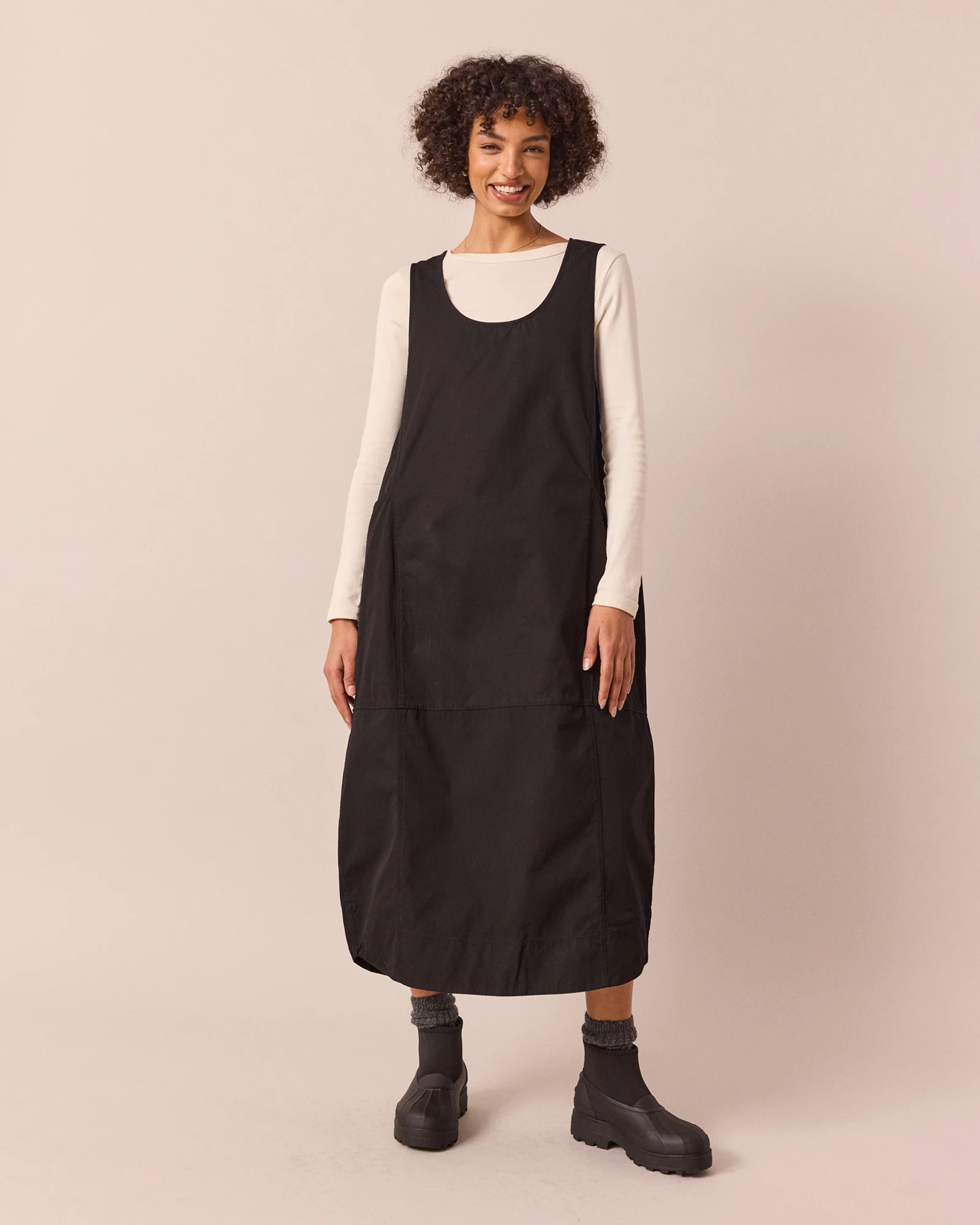 Naima Black Heavy Cotton Dress