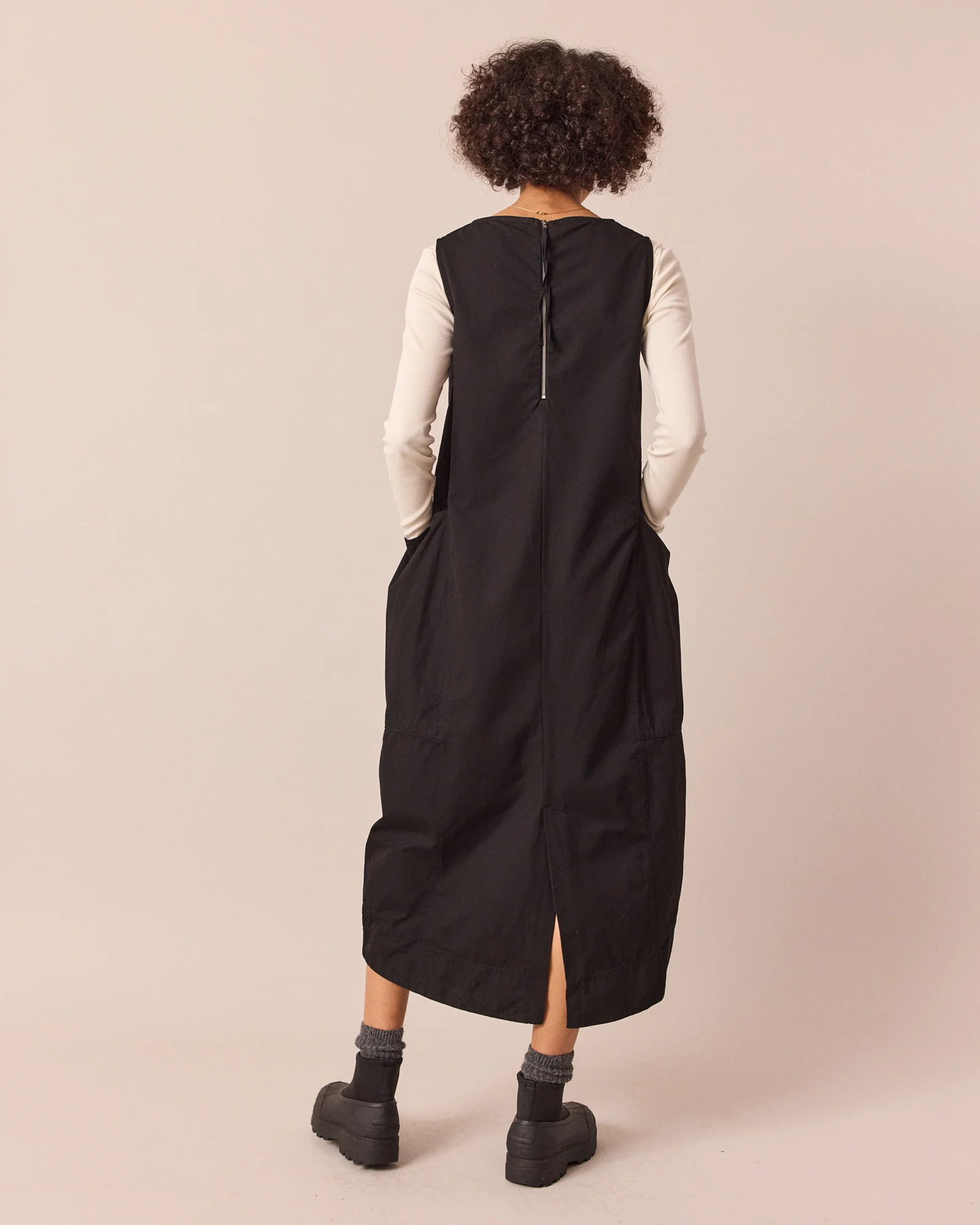 Naima Black Heavy Cotton Dress - Image 2