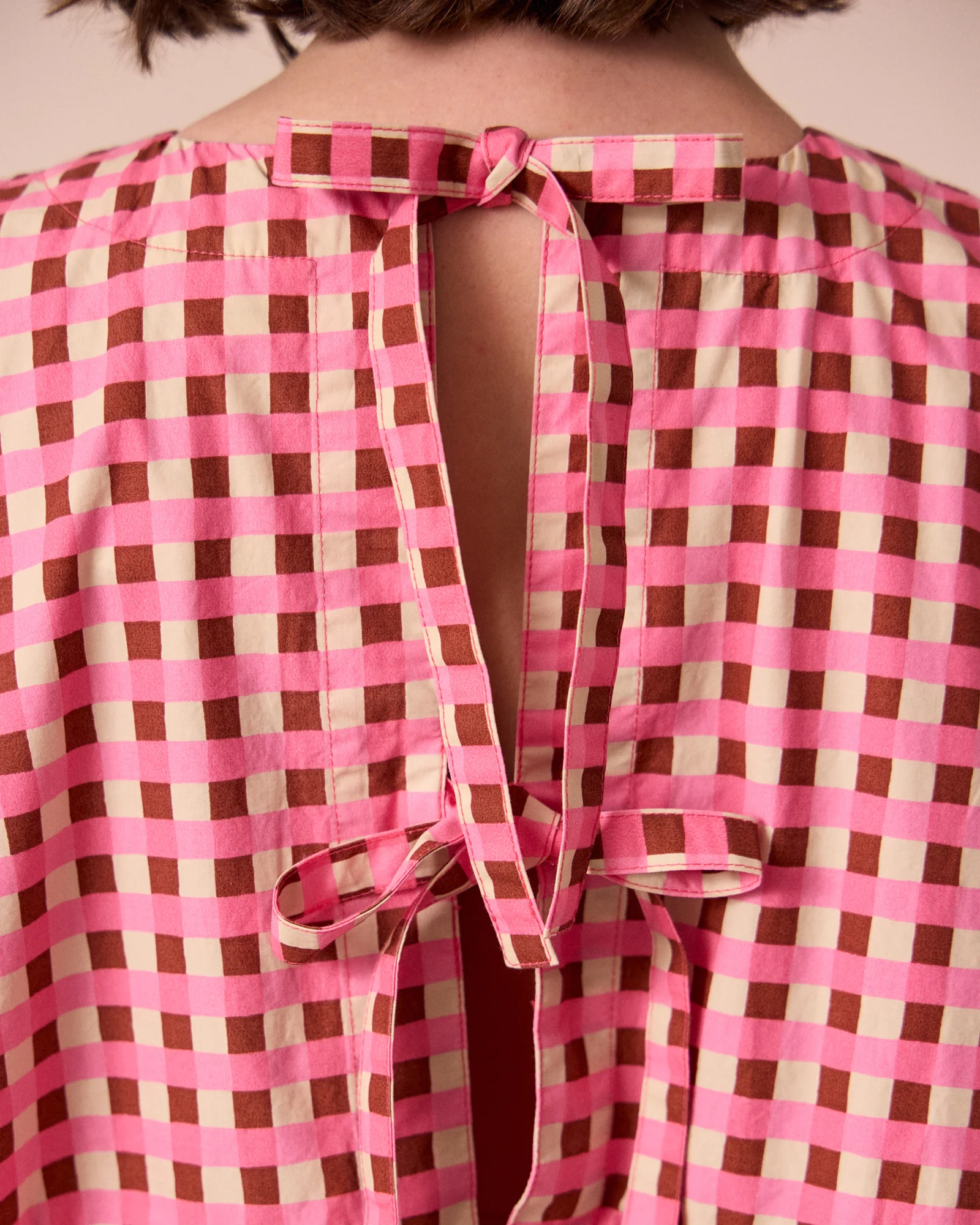 Nola Neopolitan Check Cotton Top - Image 5