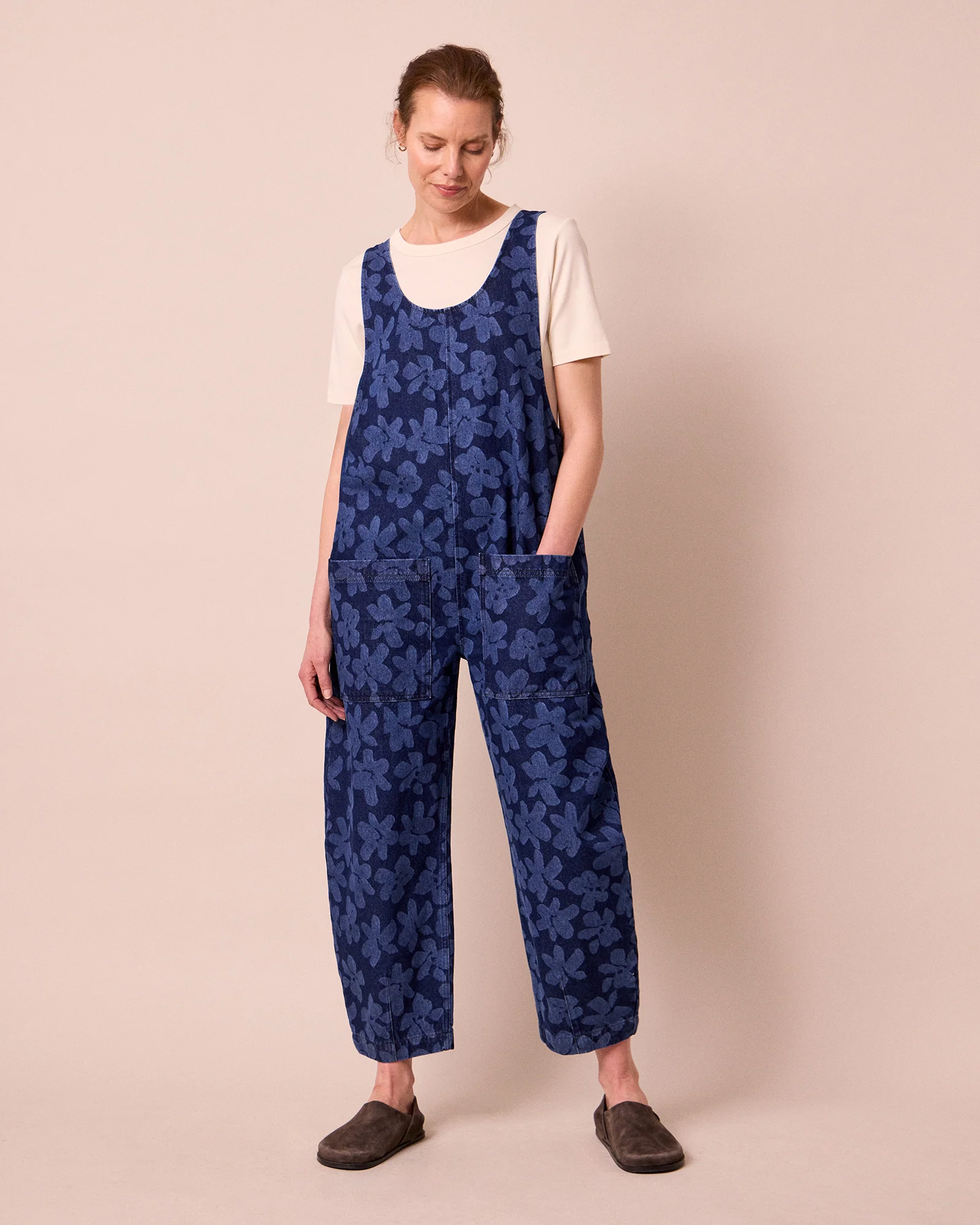 Ophelia Pressed Flower Print Denim Jumpsuit - Image 2