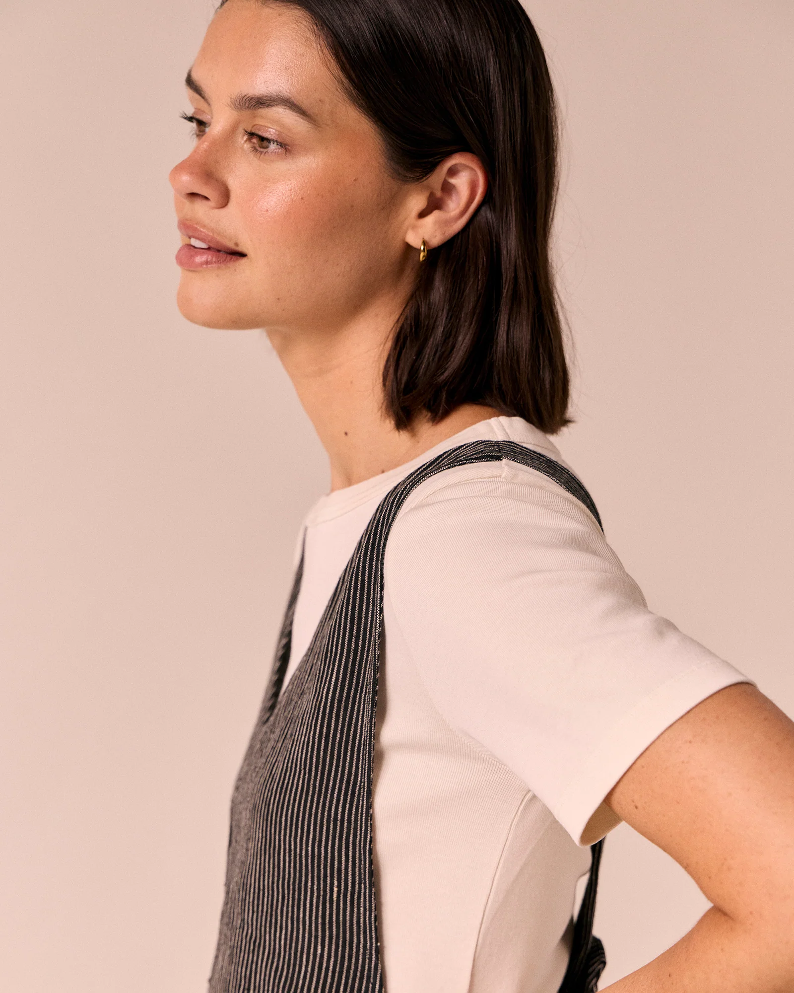 Ottie Black & Ecru Pencil Stripe Linen Jumpsuit - Image 3
