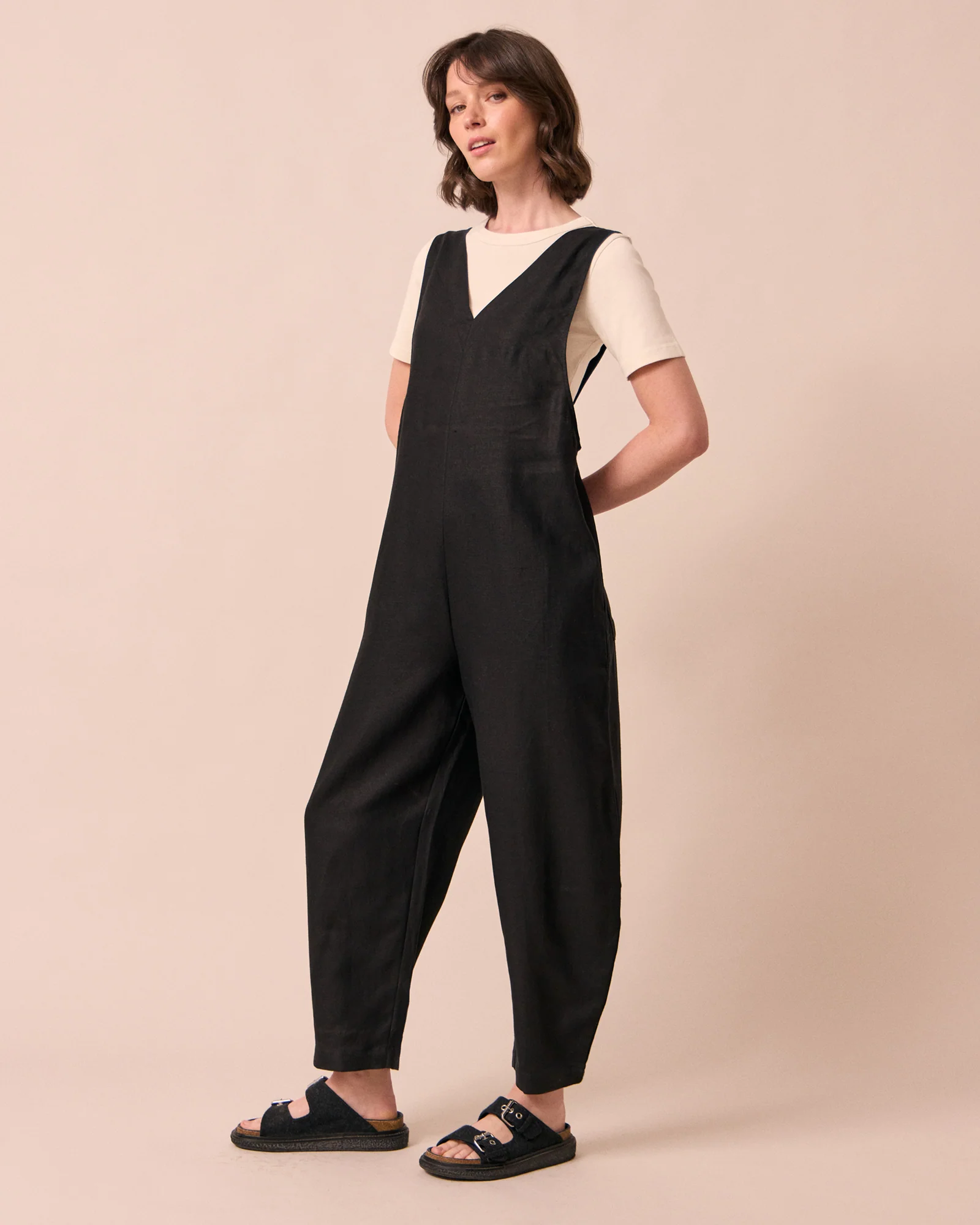 Ottie Black Linen Jumpsuit - Image 3