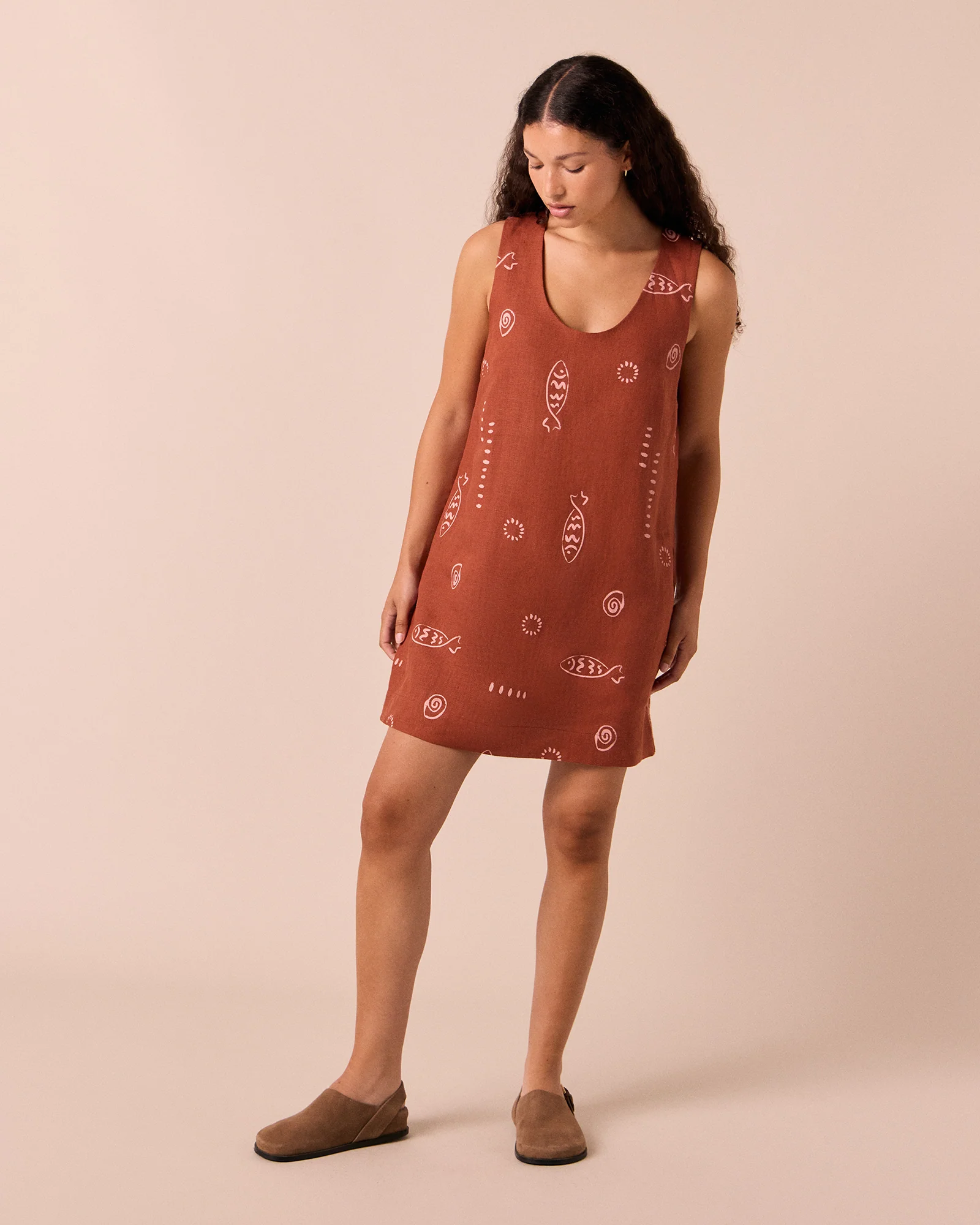 Reeta Beachcomber Print Linen Dress - Image 3
