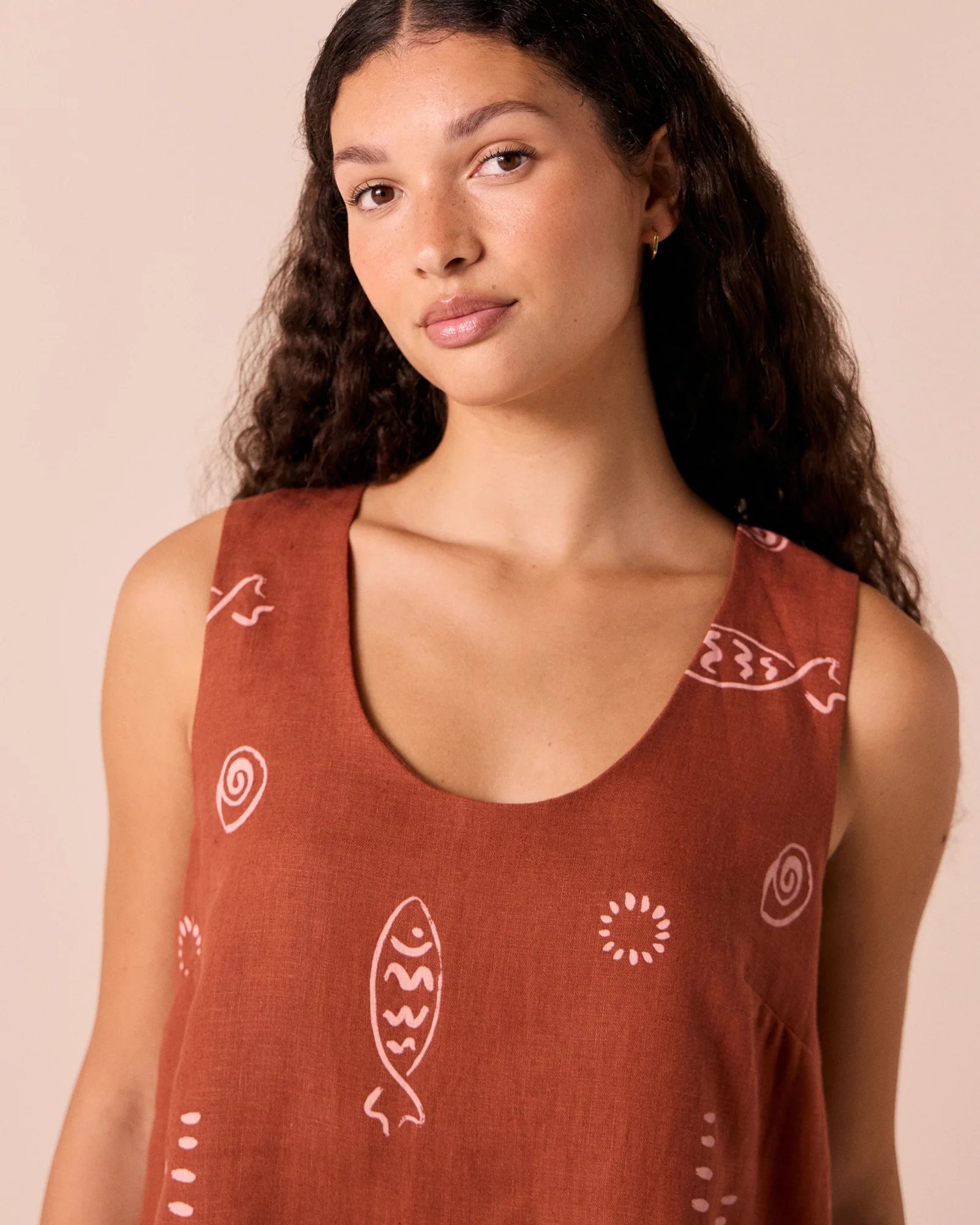 Reeta Beachcomber Print Linen Dress - Image 6
