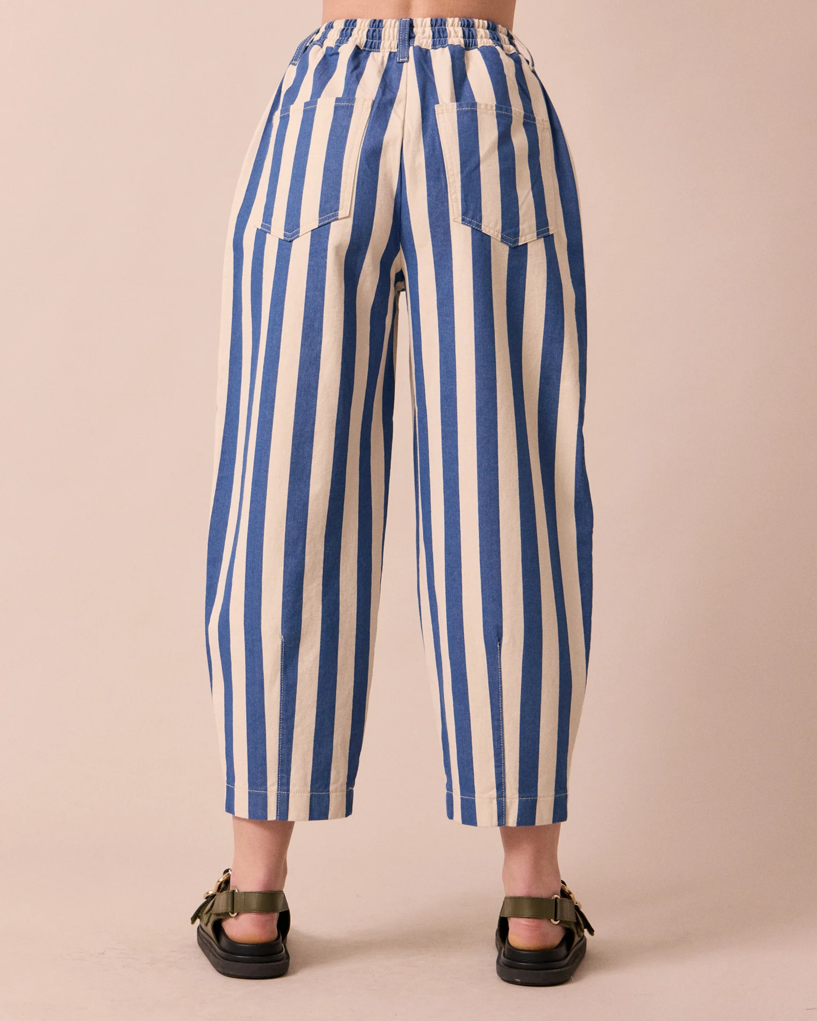 Remi Ecru And Ocean Stripe Denim Jean - Image 4