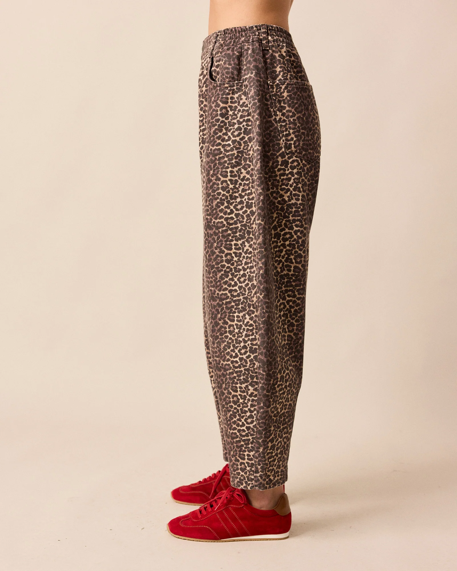 Remi Leopard Print Denim Jeans - Image 3