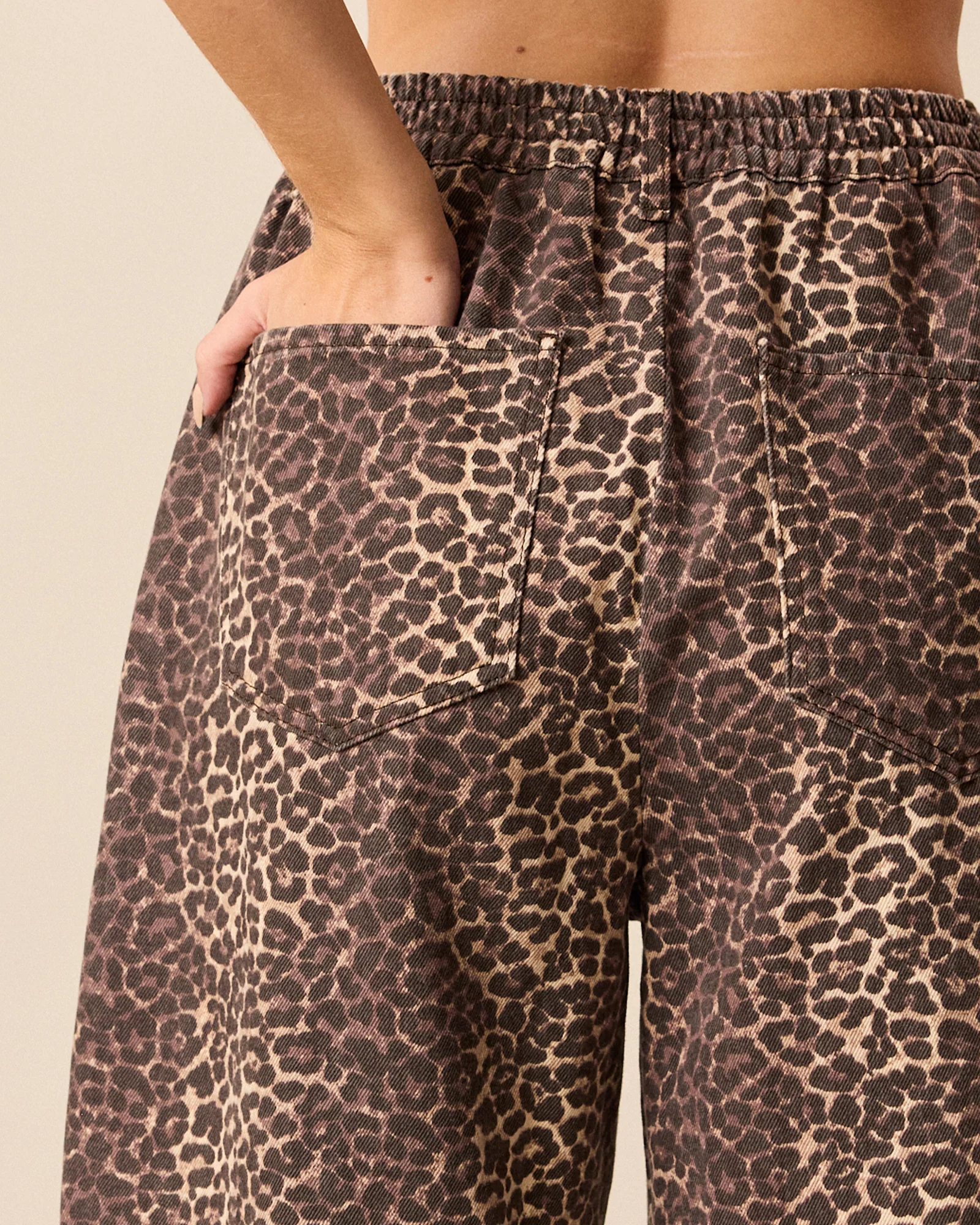 Remi Leopard Print Denim Jeans - Image 5