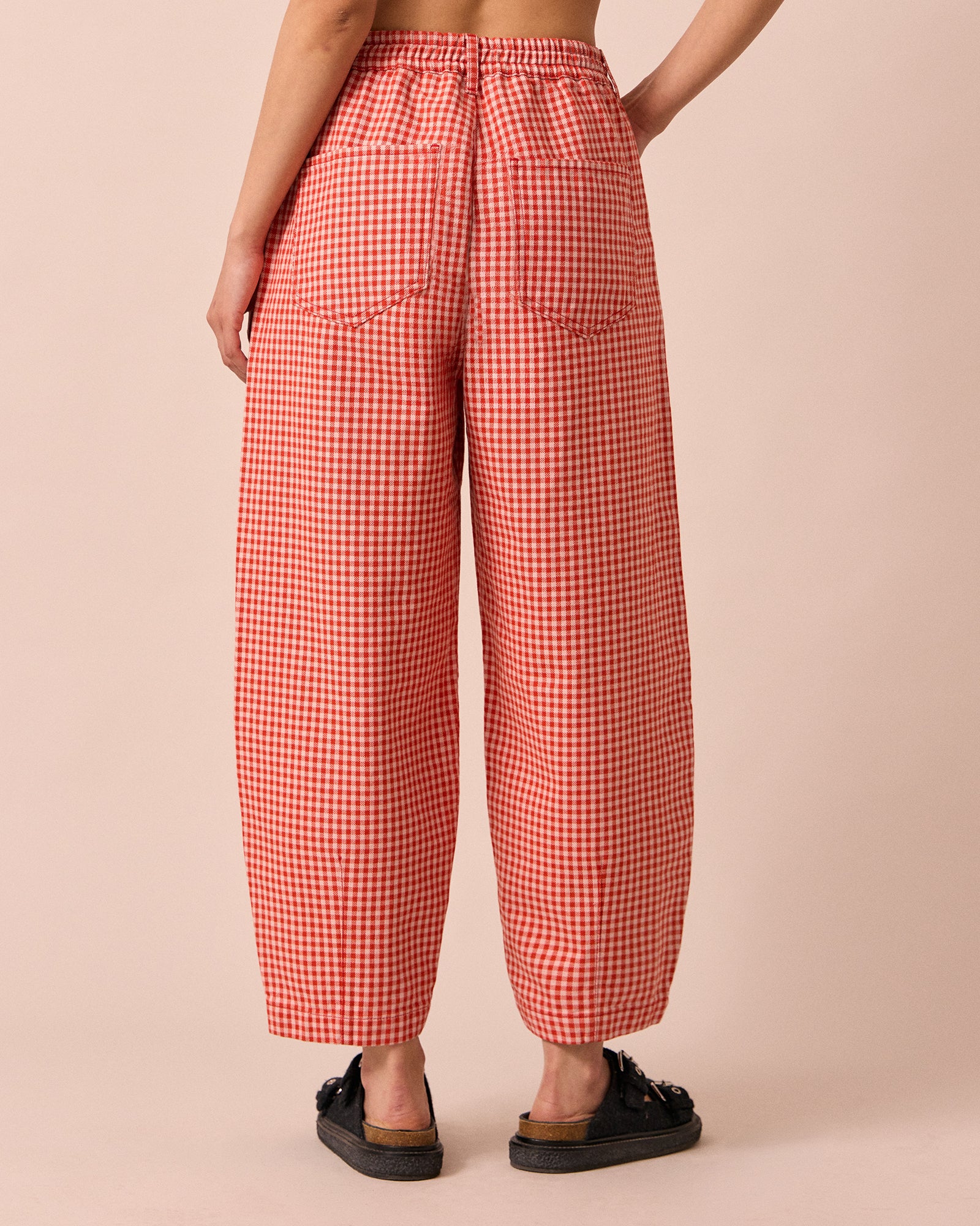 Remi Poppy Red Gingham Denim Jeans - Image 4