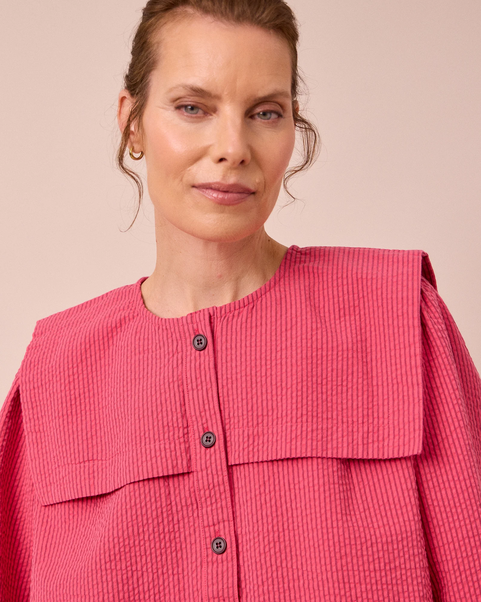 Rowen Raspberry Stripe Seersucker Top - Image 5