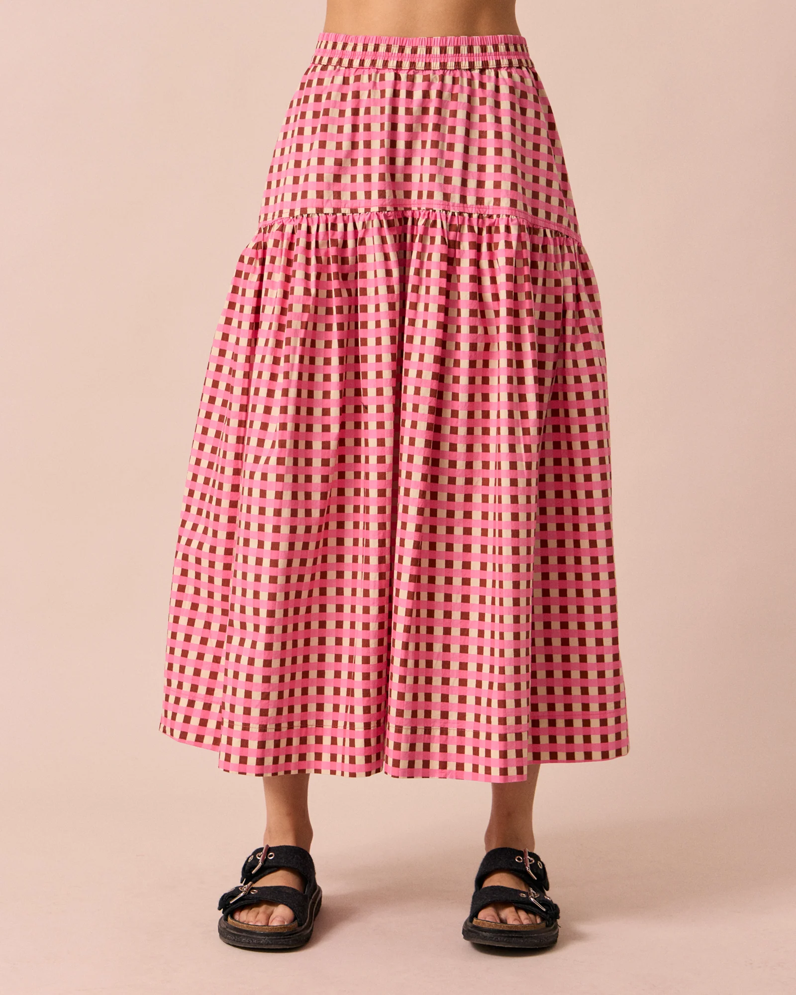 Talia Neopolitan Check Cotton Skirt - Image 3