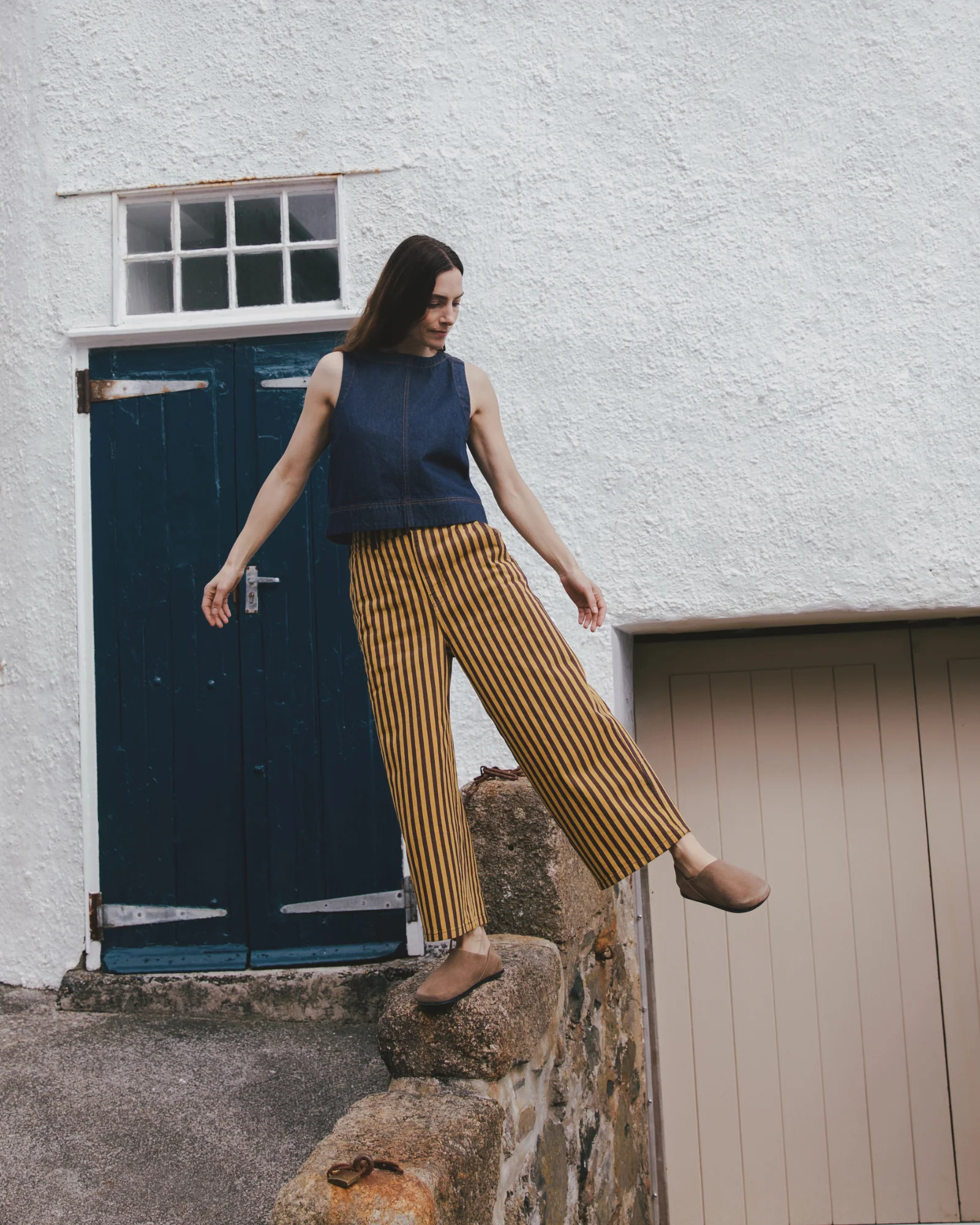 Tavi Saffron & Chocolate Stripe Denim Jeans