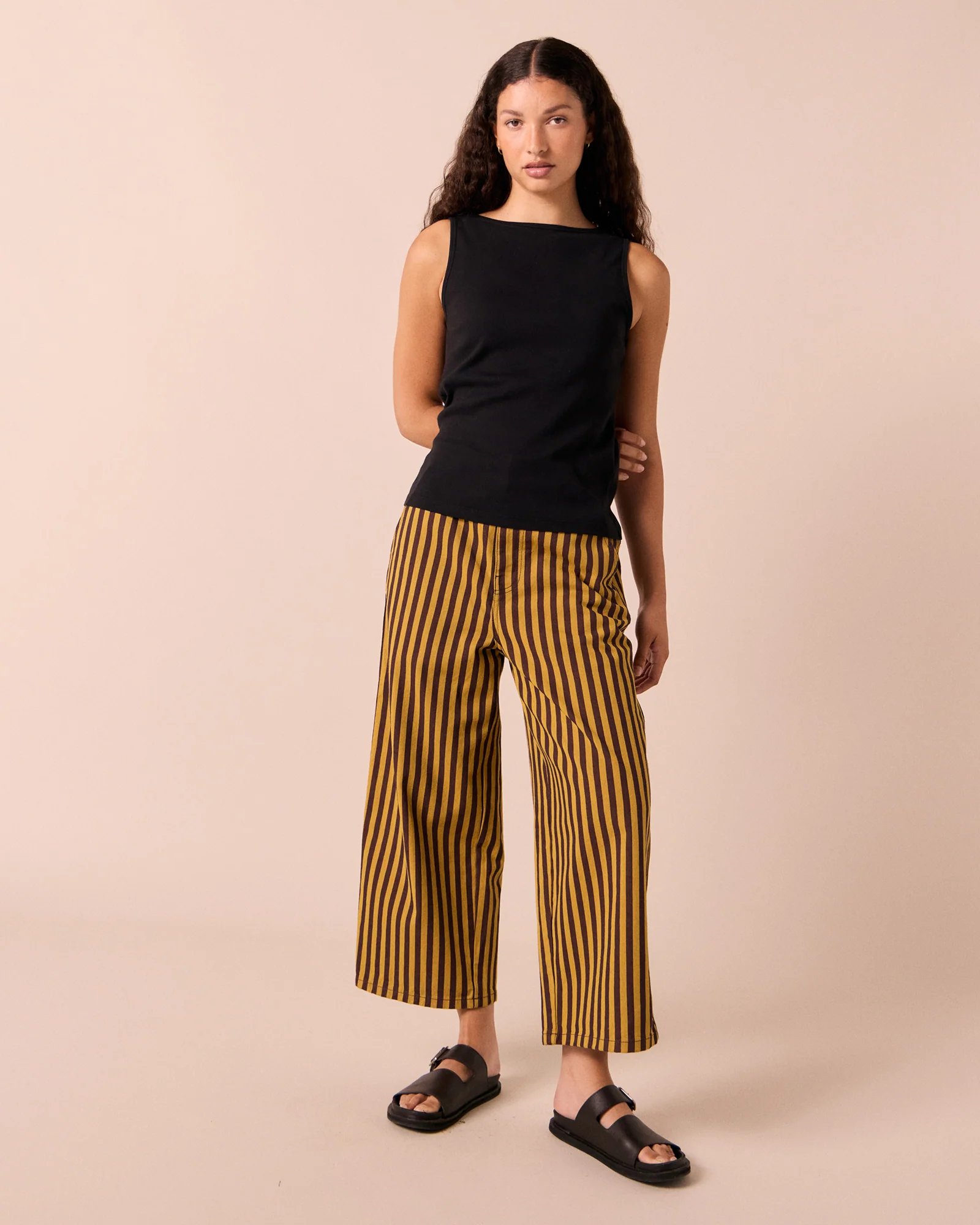 Tavi Saffron & Chocolate Stripe Denim Jeans - Image 2