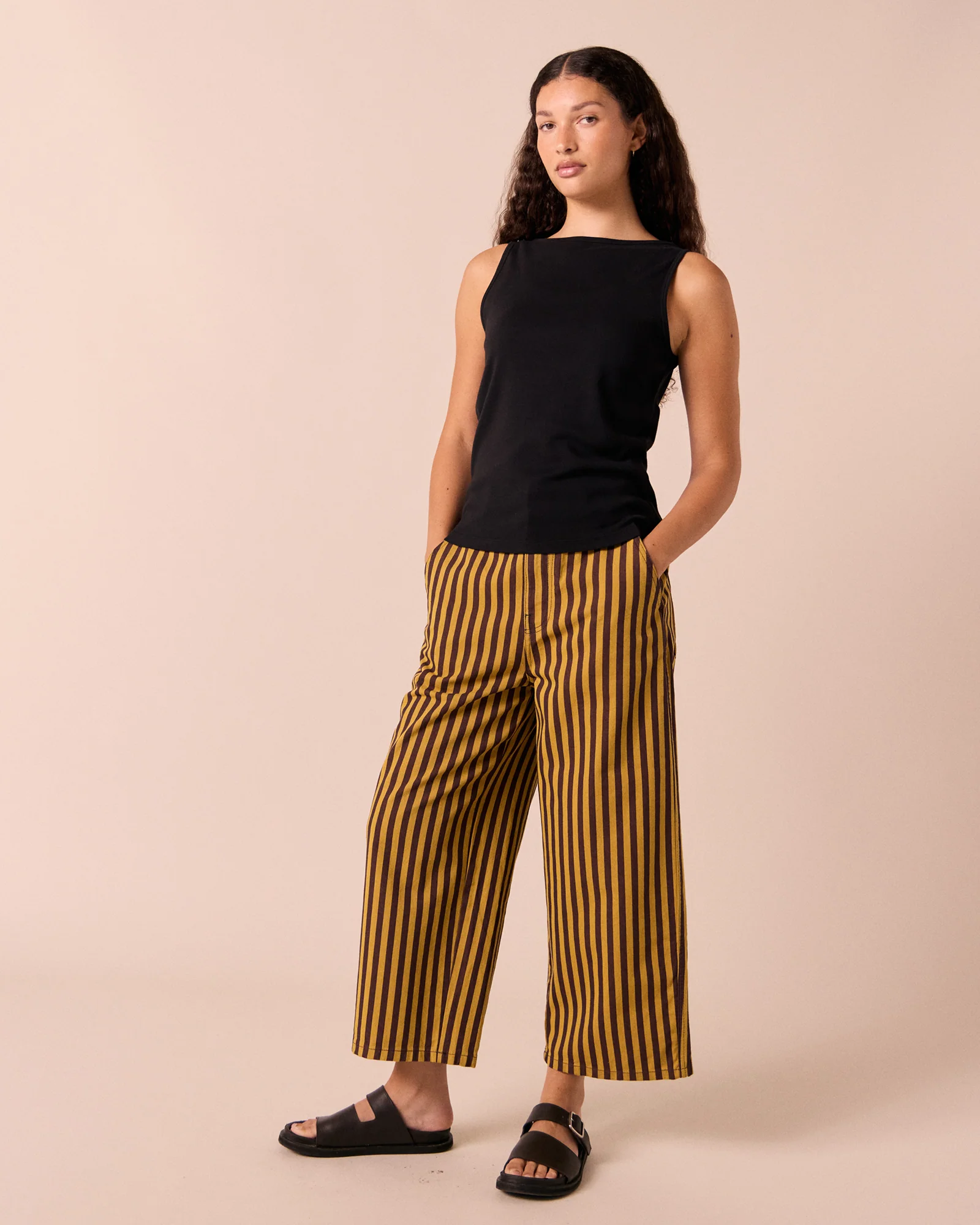 Tavi Saffron & Chocolate Stripe Denim Jeans - Image 3