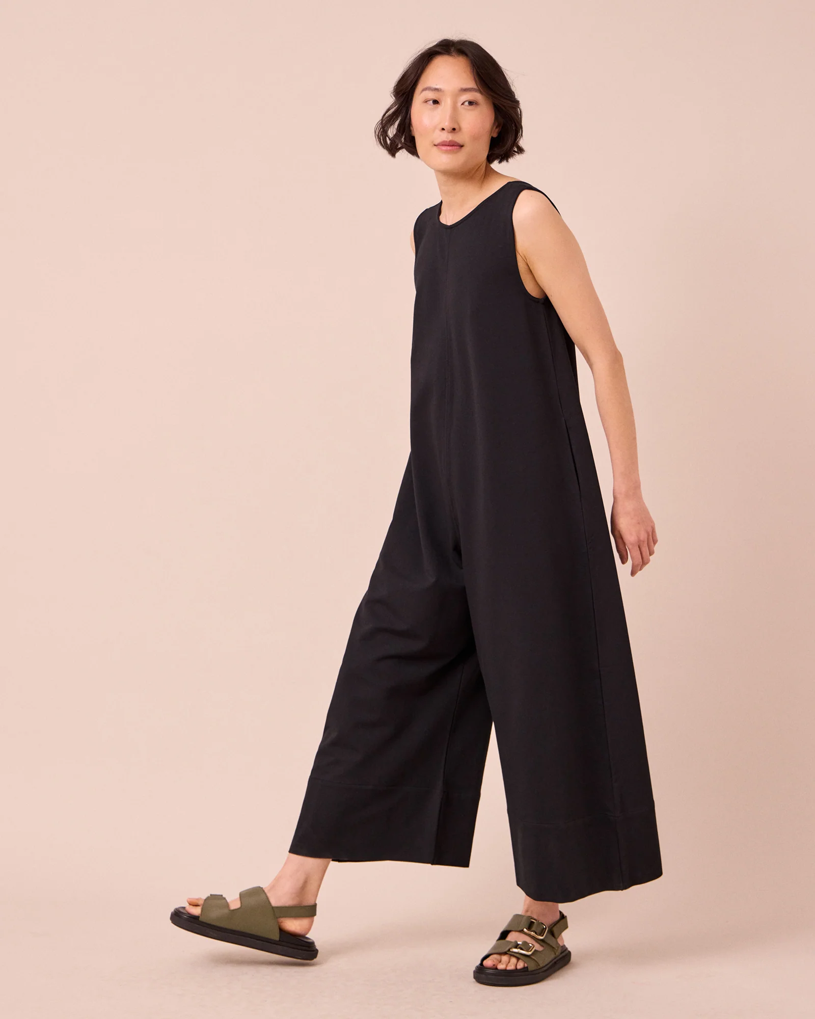 Vivienne Black Cotton Jersey Jumpsuit - Image 3